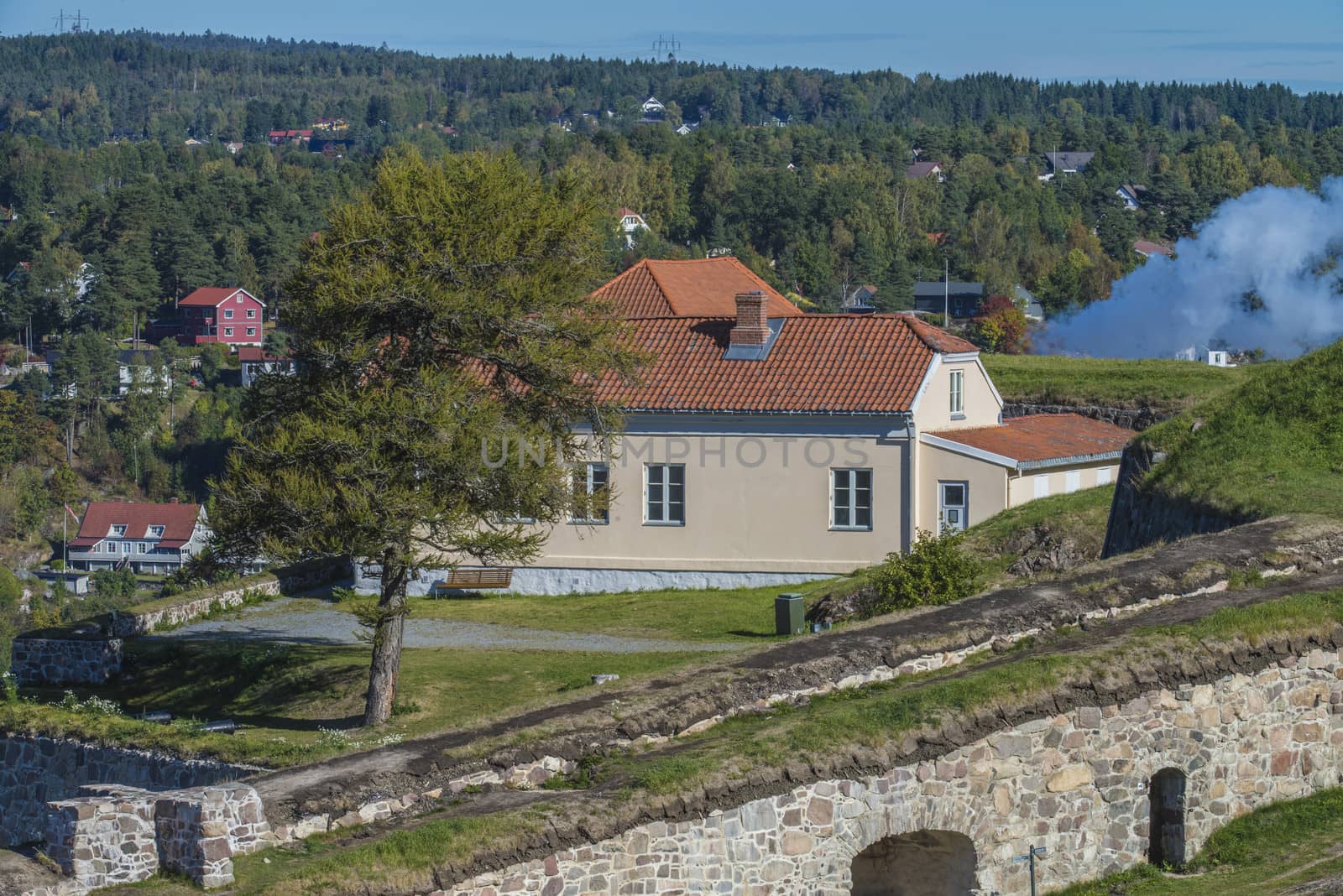 Laboratory building is located on Huths battery and built in 1828. The image is shot at Fredriksten fortress in Halden, Norway September 2013.