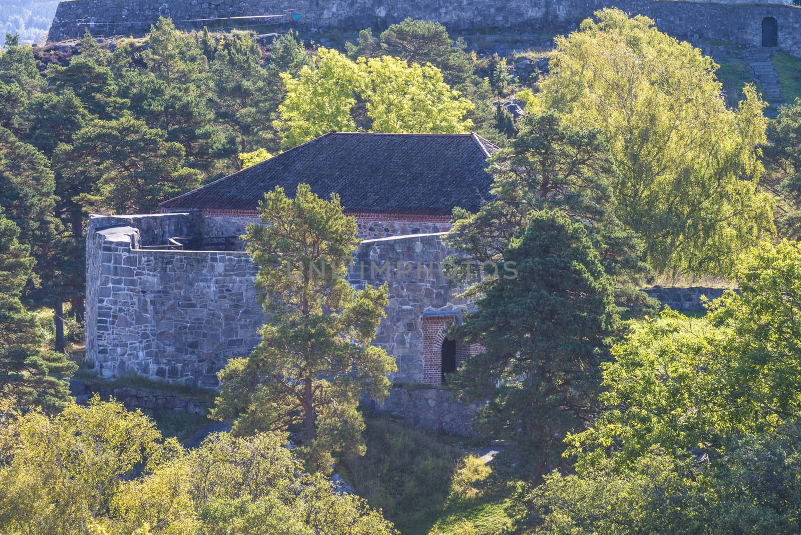 Large tower is a fort located outside Fredriksten fortress in Halden, Norway, and was built in 1682 and was completed in 1884. The picture is shot in September 2013