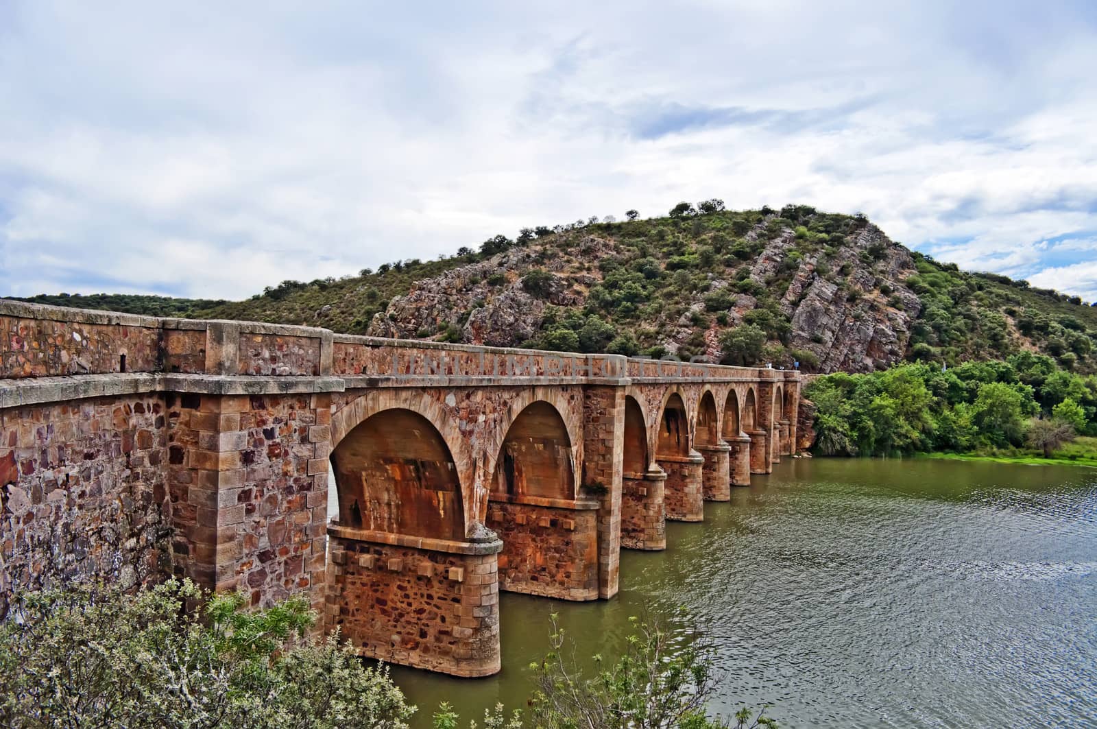 Old bridge over river in Zamora Spain