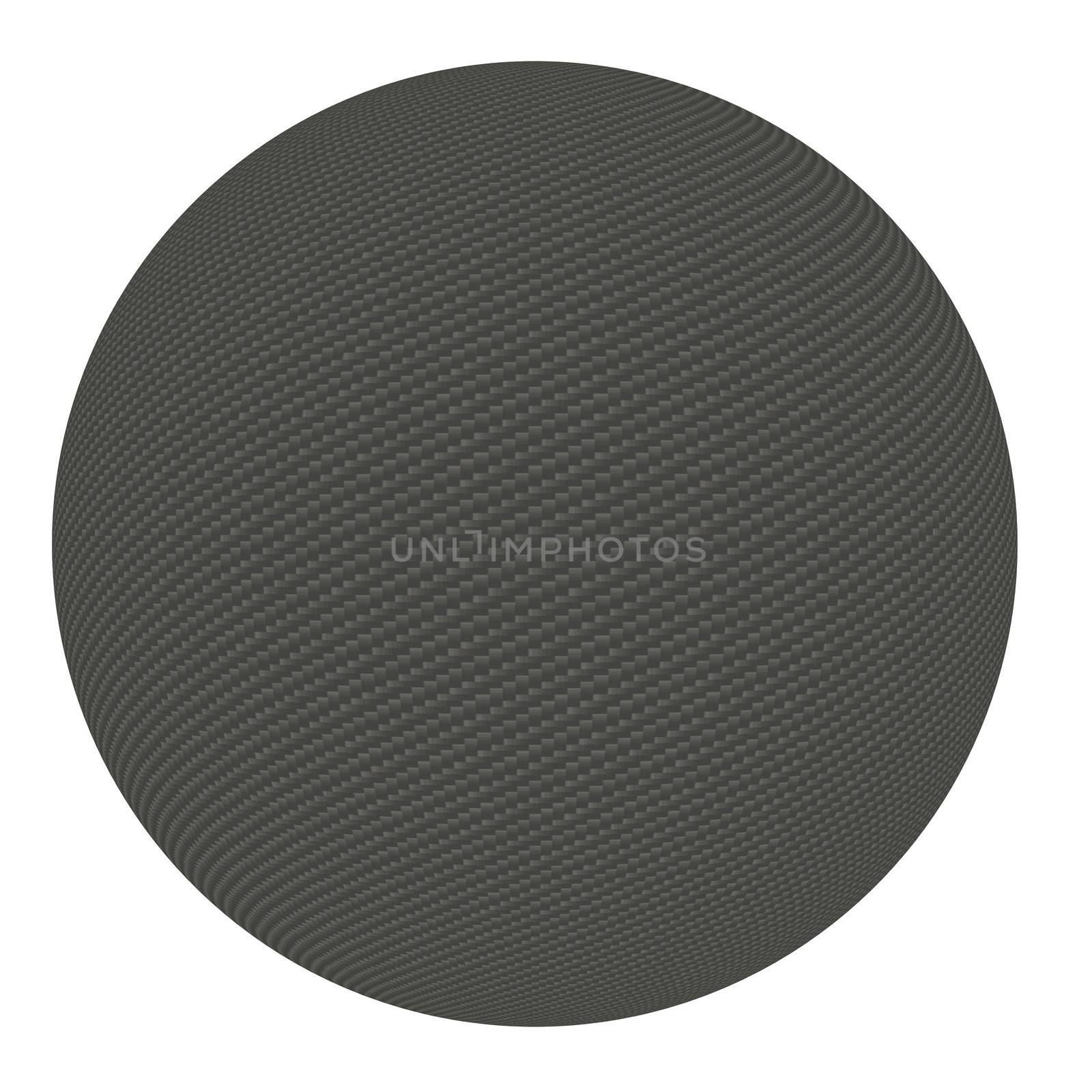 Ball of carbon fiber. Isolated render on a white background