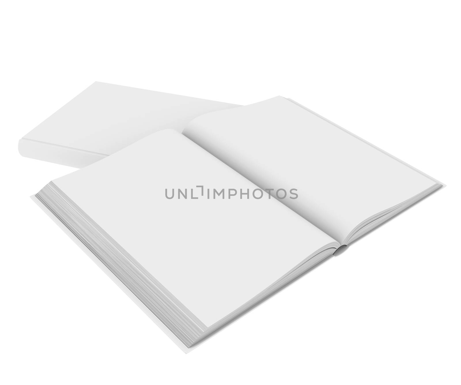 White books. Isolated render on a white background