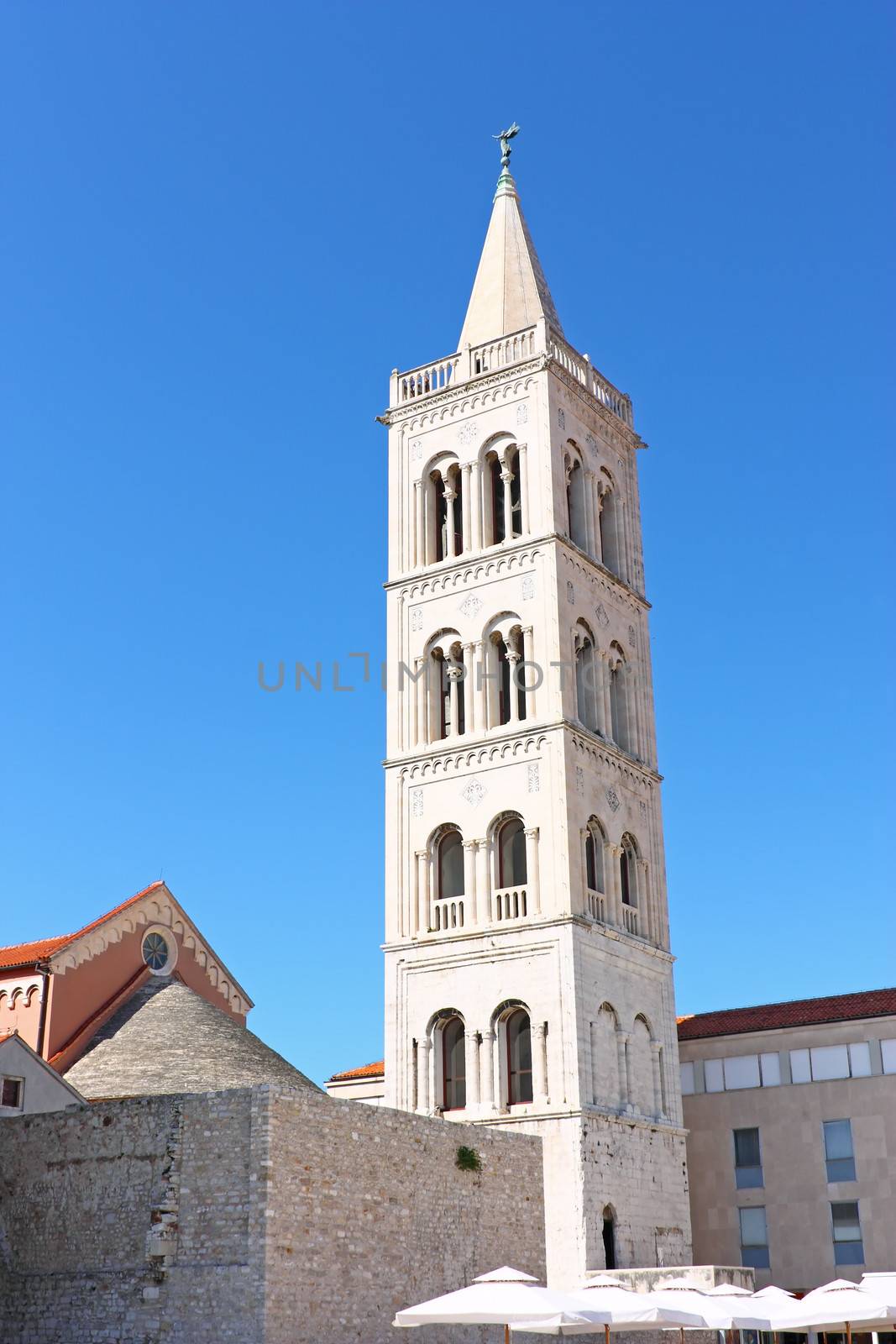 Bell tower of the Cathedral of St. Anastasia, Zadar, Croatia