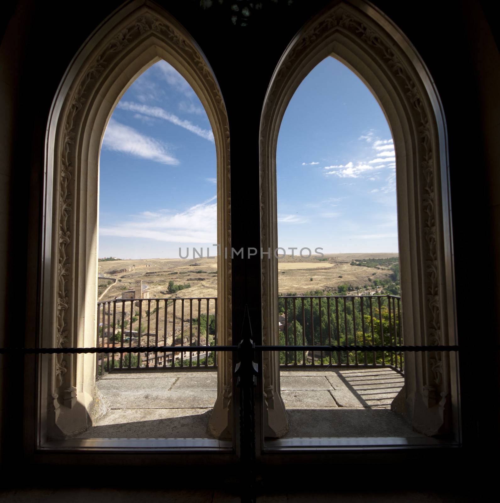 View from the window from inside the castle of Segovia