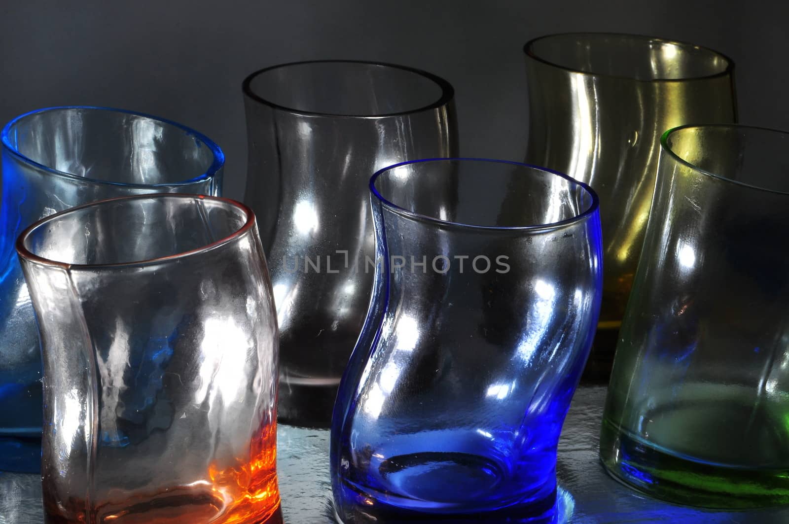 Colored glass vase for decoration