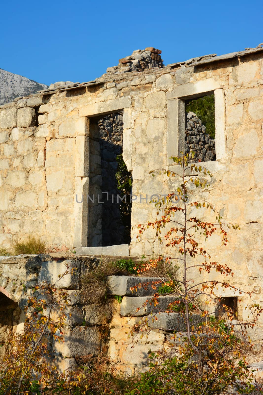 Old abandoned stone house, in ruins