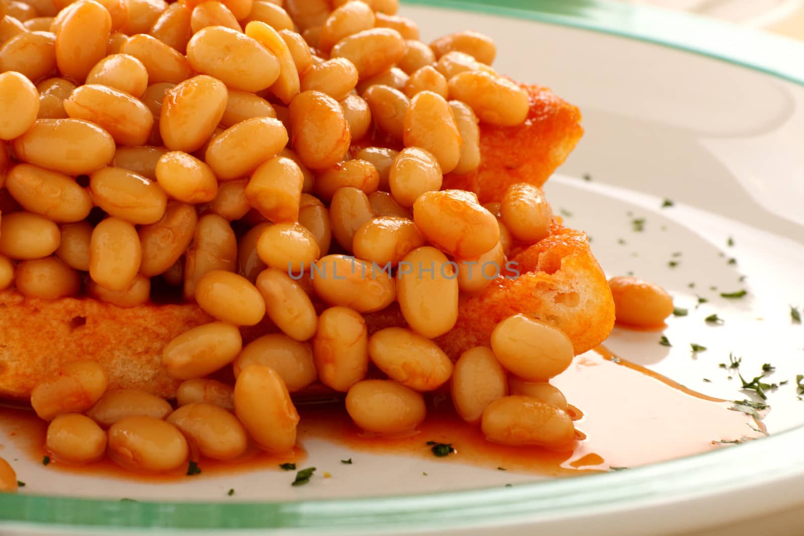 Delicious and simple old fashioned baked beans stack on toast.