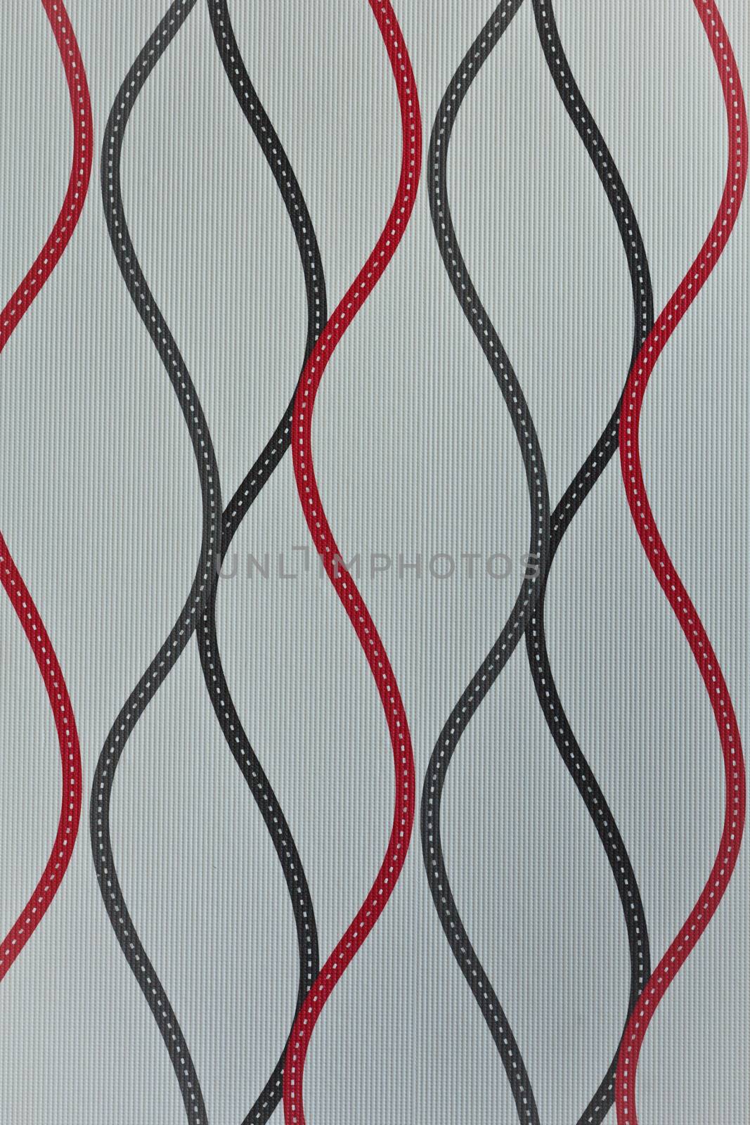 Wall pattern of red and black cloth