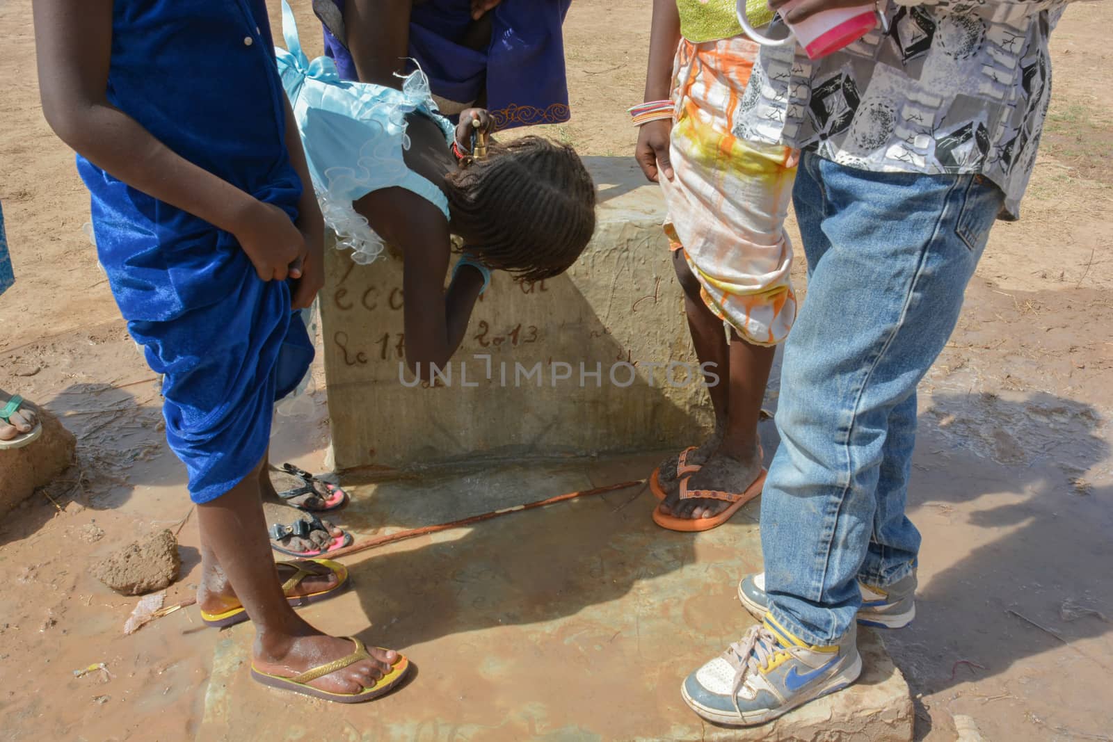 African children at the fountain