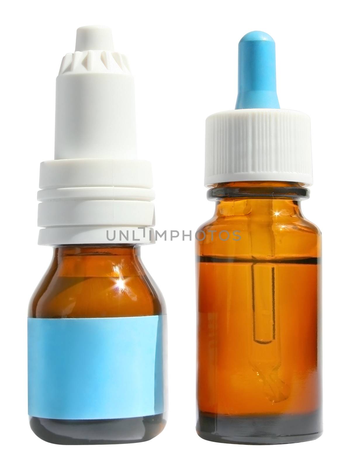 Medicine for a cold on a white background.