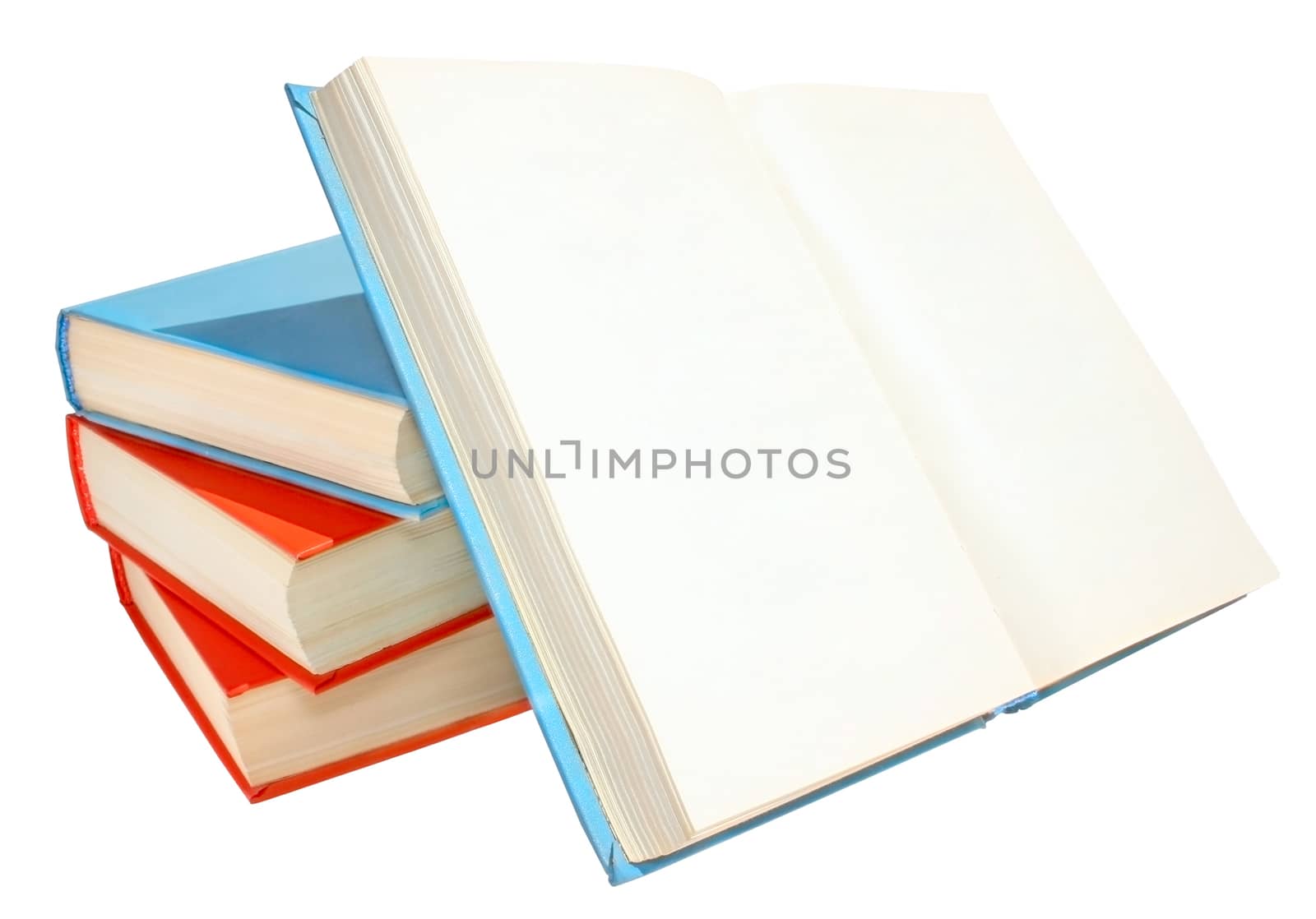 Books on a white background.