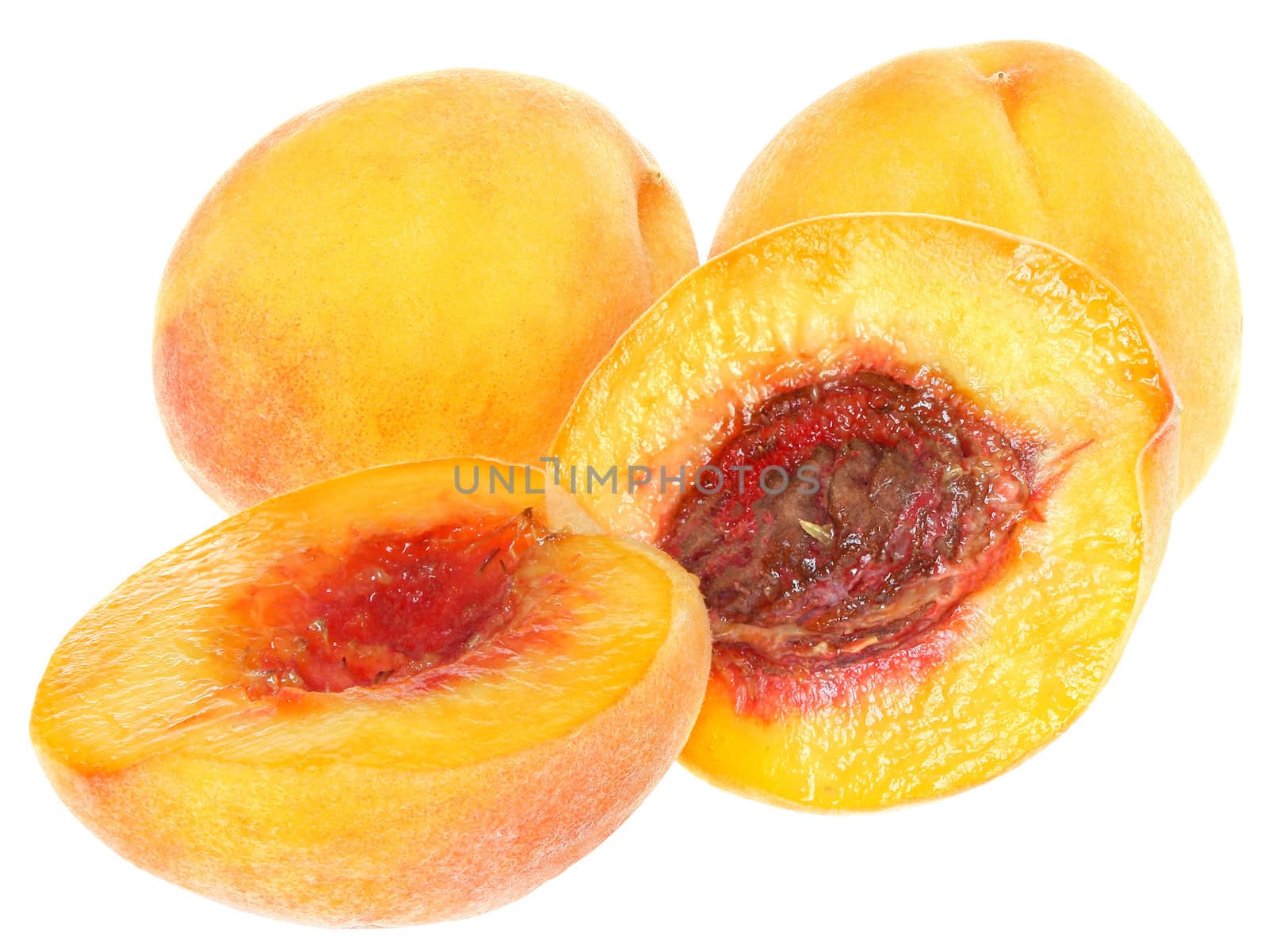 The Peaches on white background.