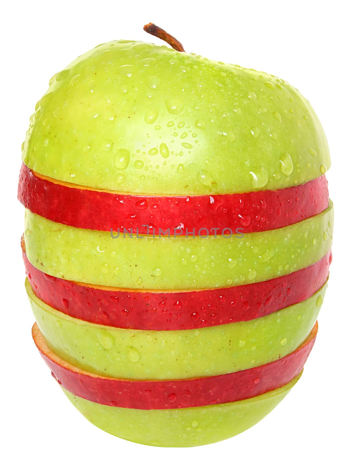 Green apple on a white background.