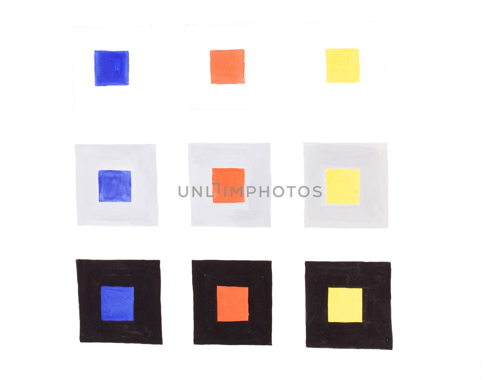 Watercolor paints coloristics isolated on white background