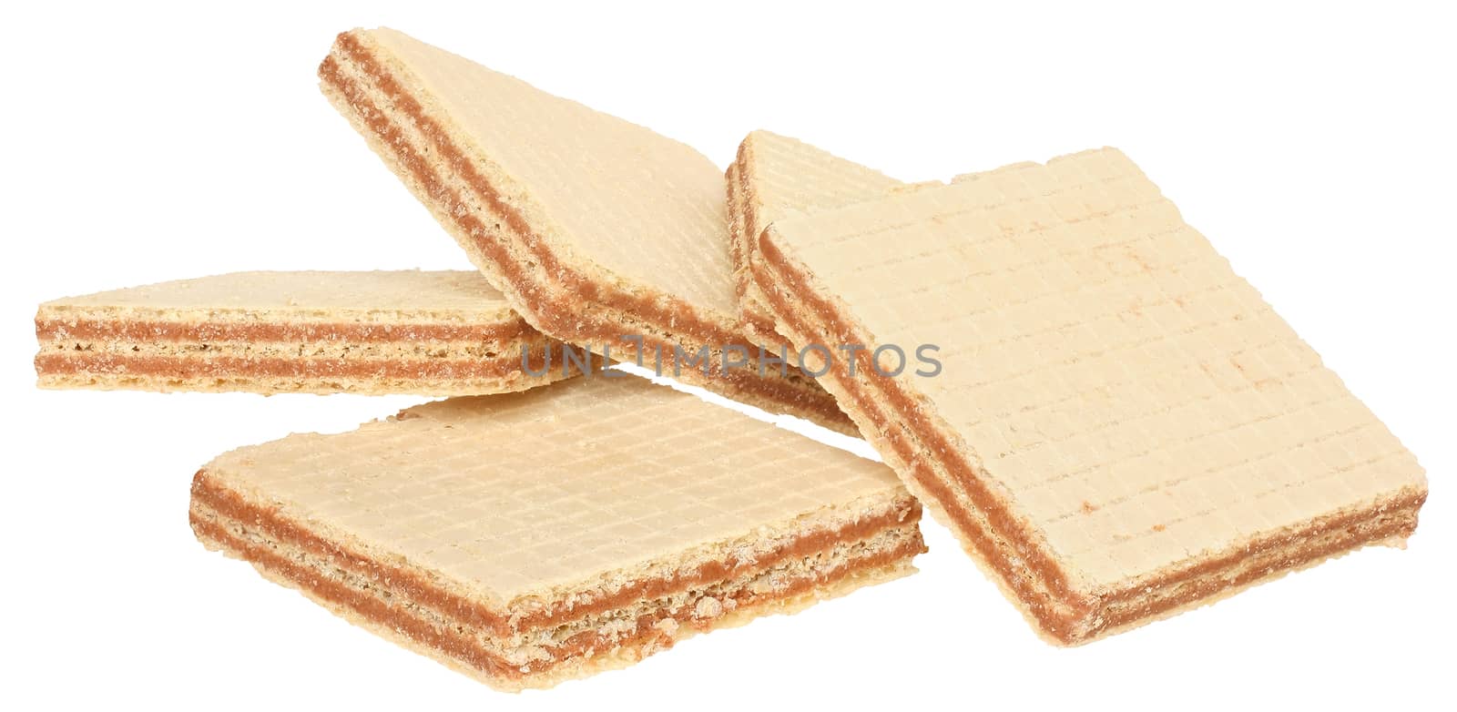 Wafers on a white background