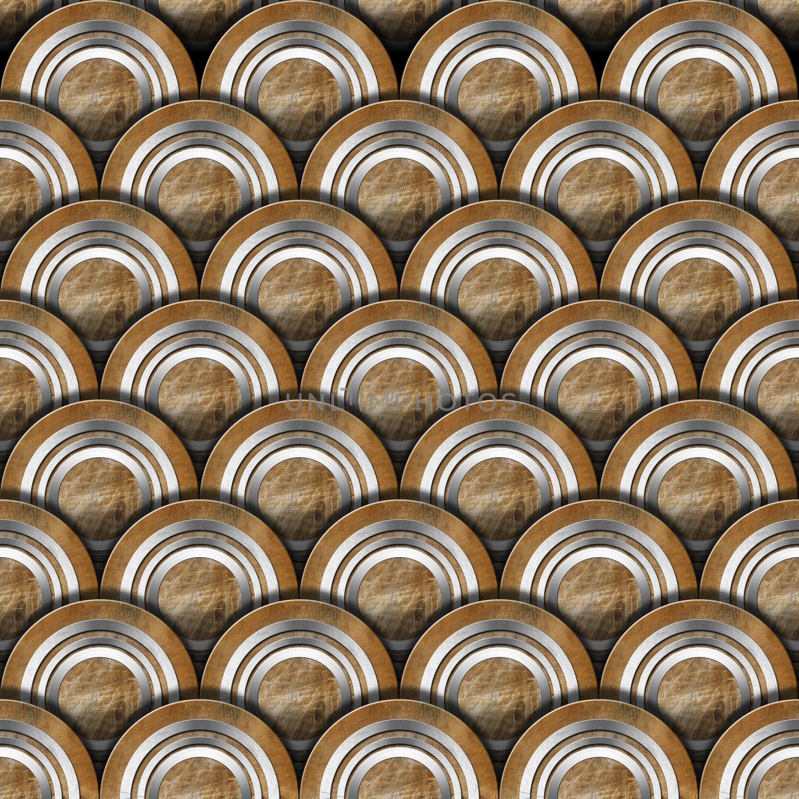 Grunge Texture or background with metal gray and brown circles