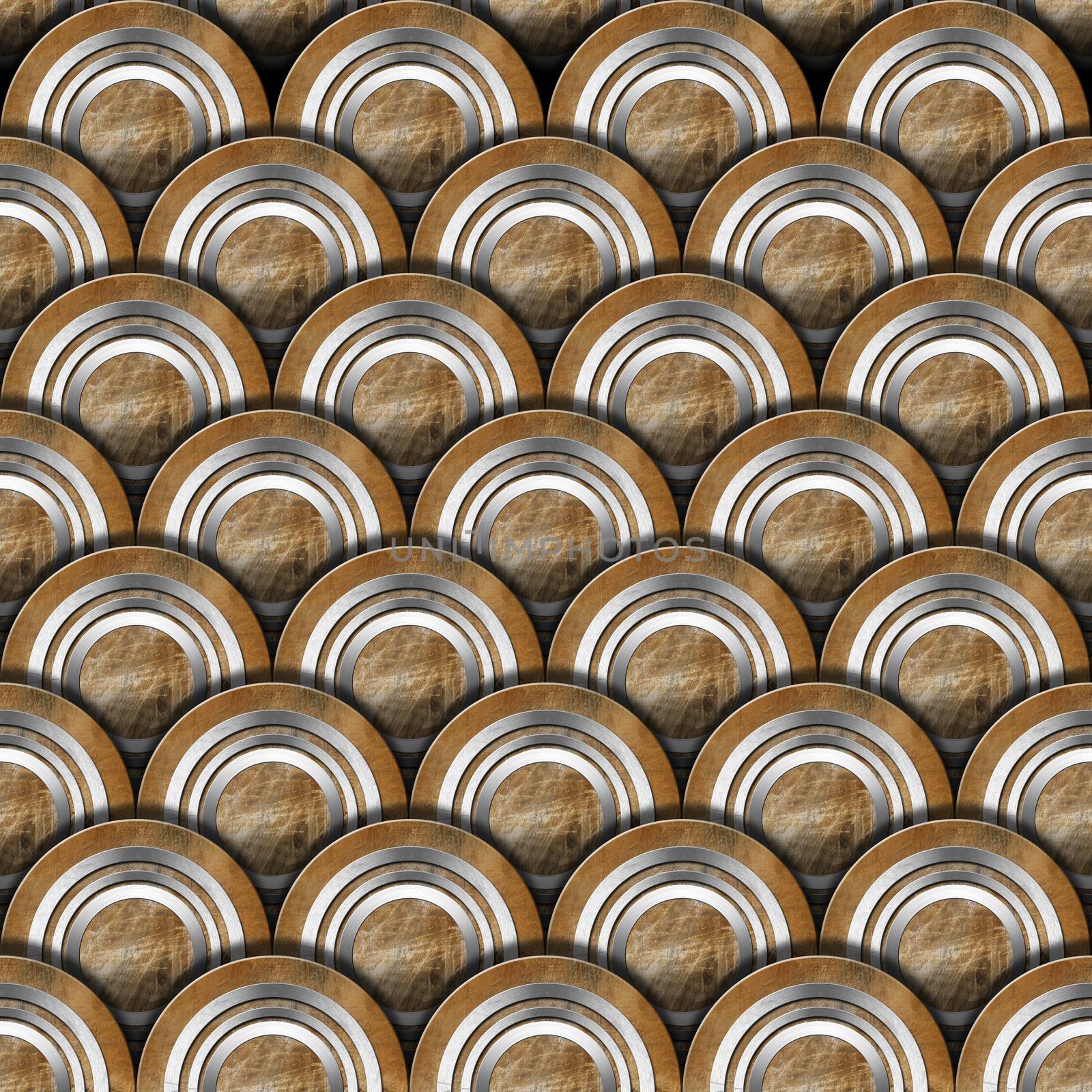 Grunge Texture or background with metal gray and brown circles