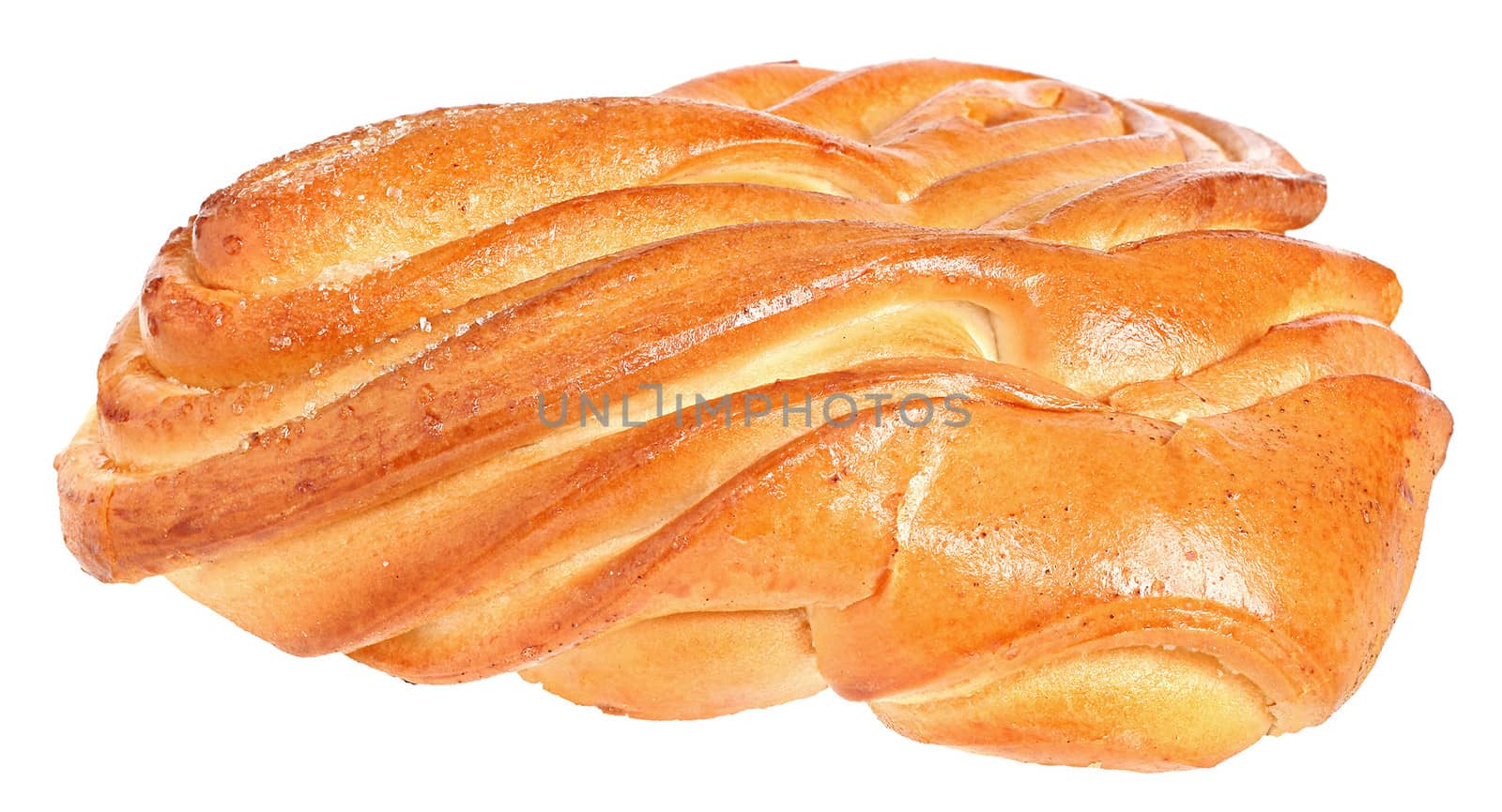 Sweet bun on a white background.