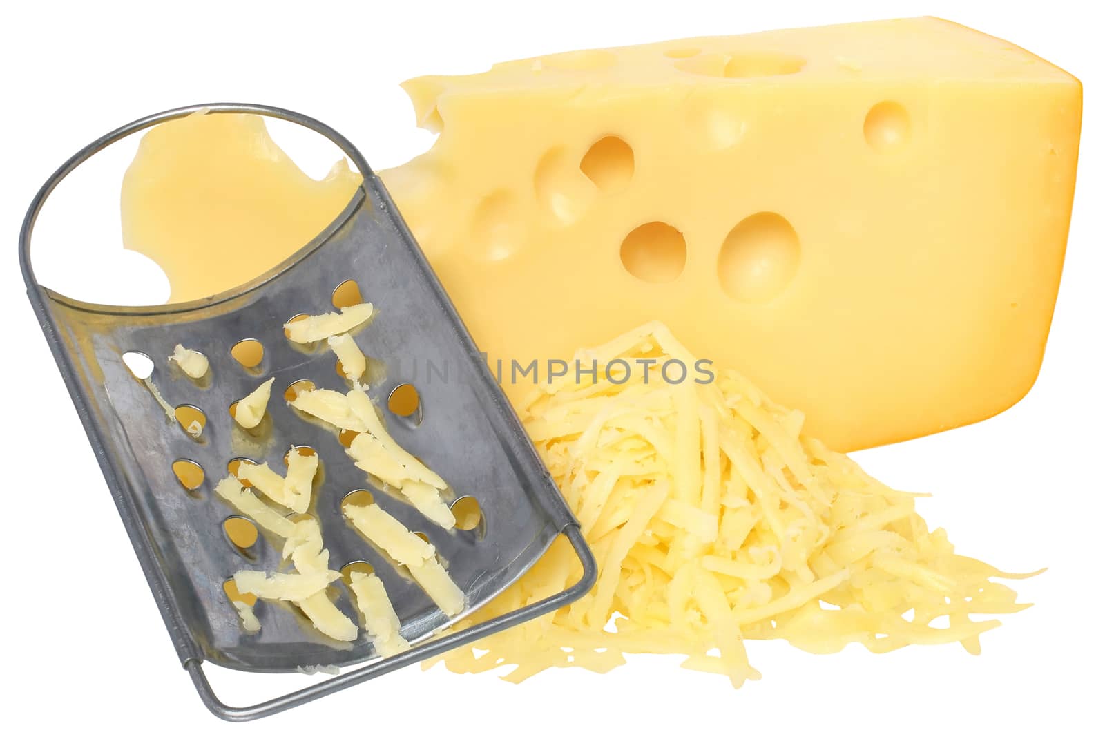 Cheese on a white background.