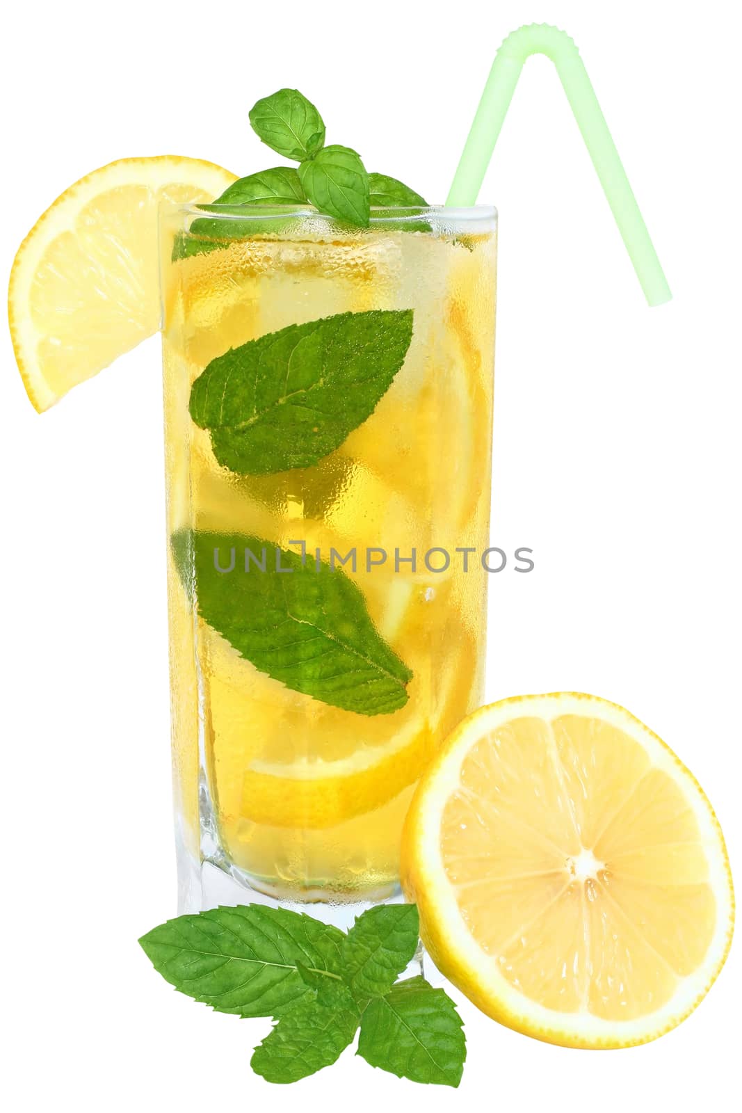 Lemonade on a white background.