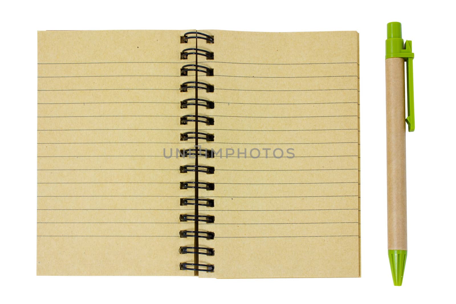 Blank notepad and pen isolated on a white