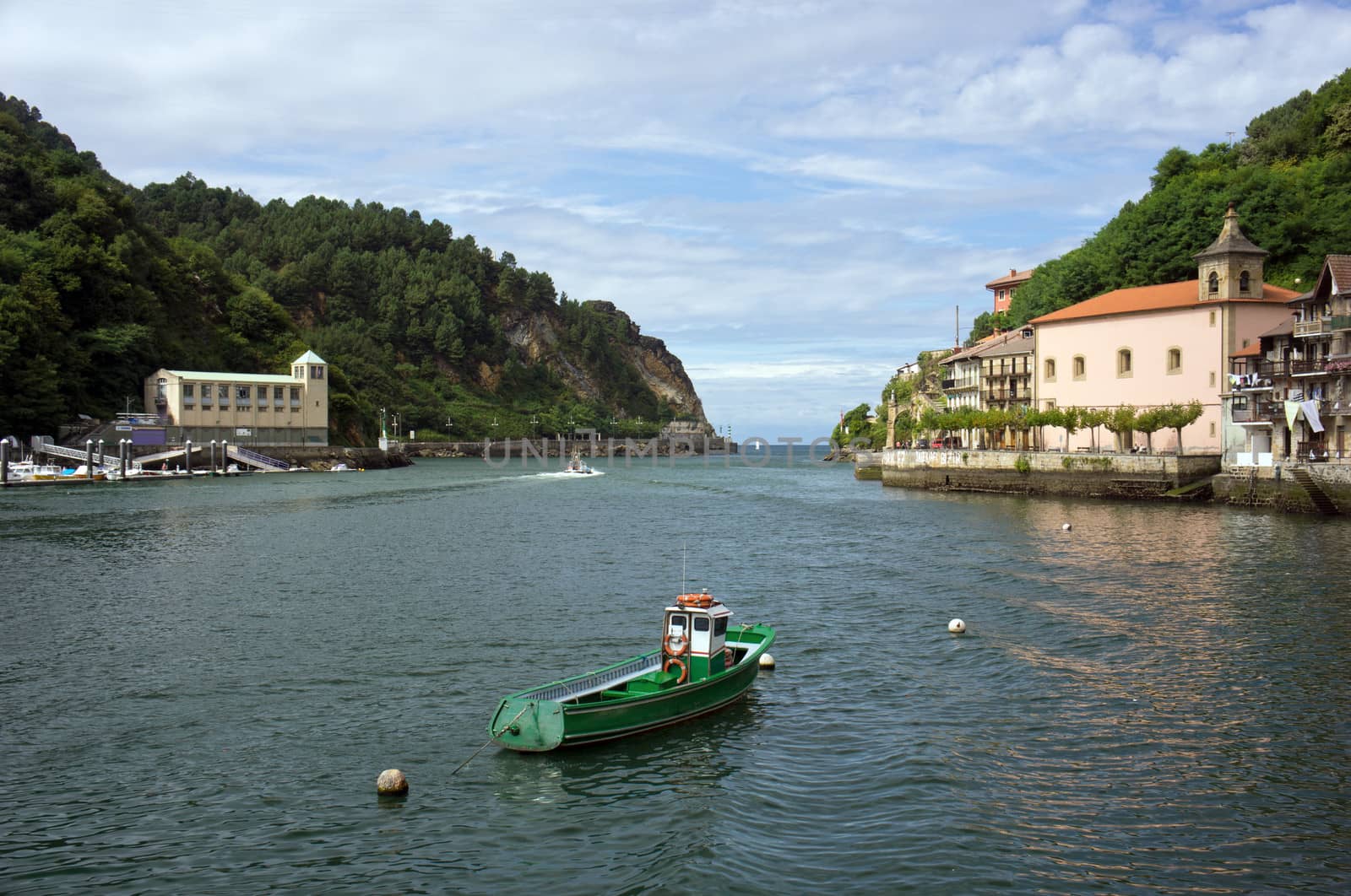 Pasaia, Basque Community, Spain, September 8, 2013: View of the fishing and touristical town of Pasaia (Pasajes, in Spanish) on the Cantabric coast. 