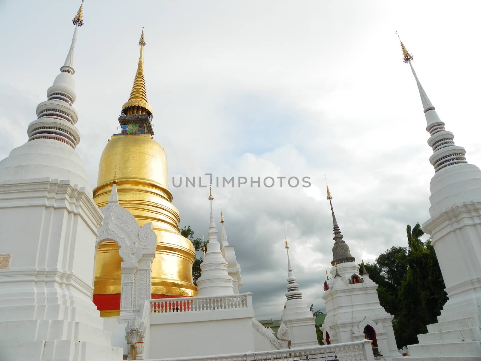 The pagoda of Wat Suan Dook in Chiang Mai, thailand