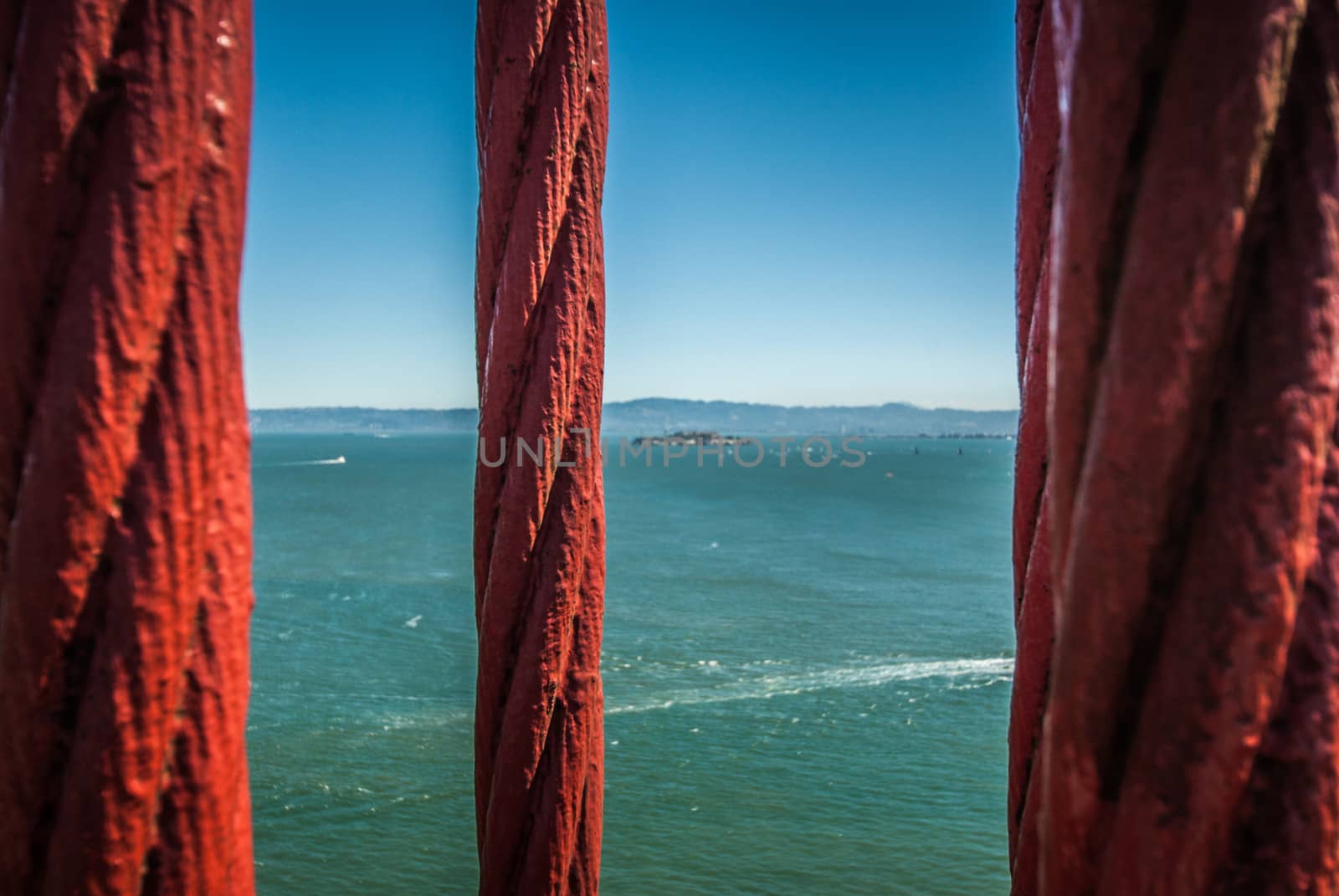 Steel cable on Golden Gate Bridge in San Francisco, California, USA