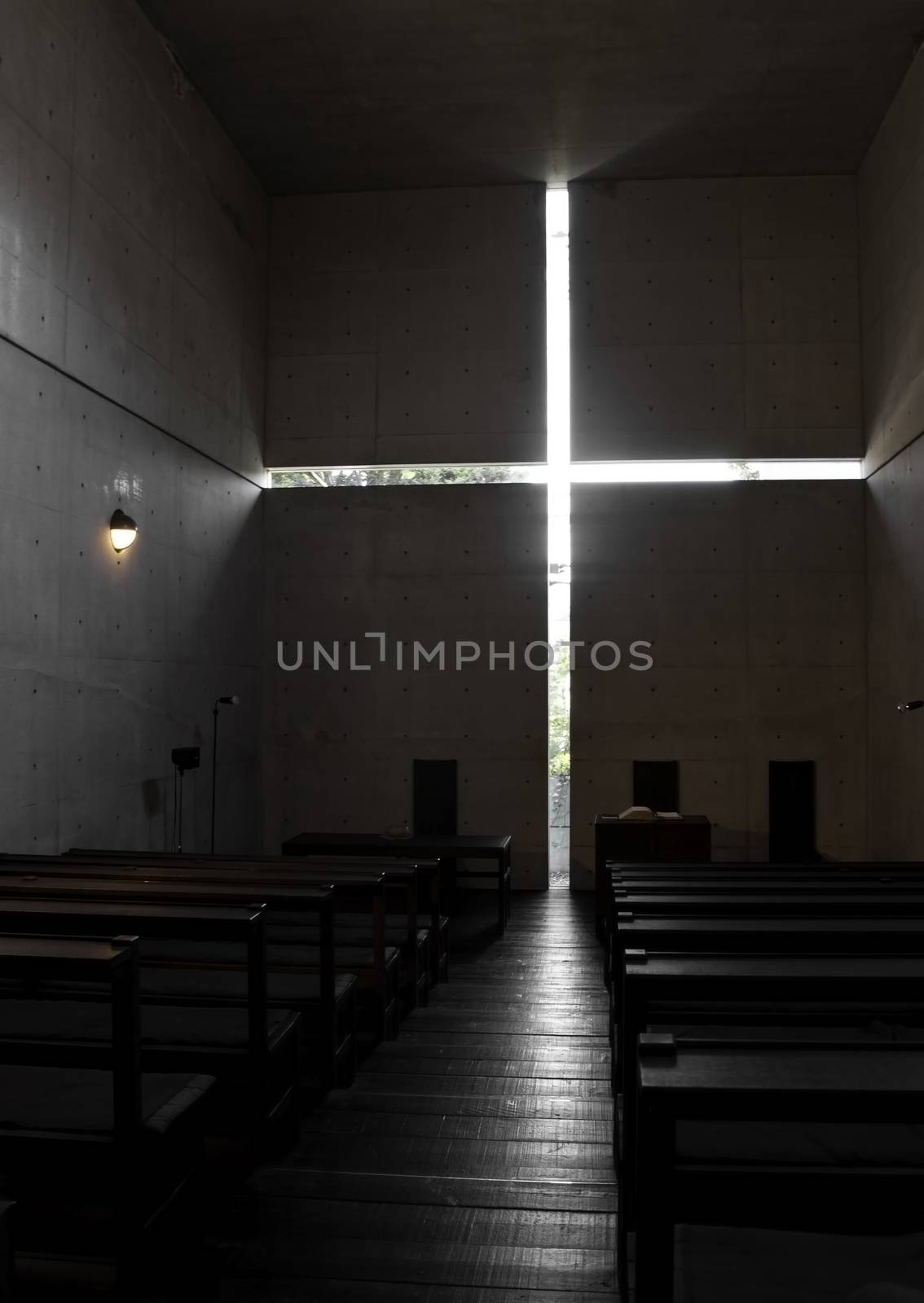 Church of the light (sometimes called "Church with Light") is the Ibaraki Kasugaoka Church's main chapel. It was built in 1989, in the city of Ibaraki, Osaka Prefecture. 