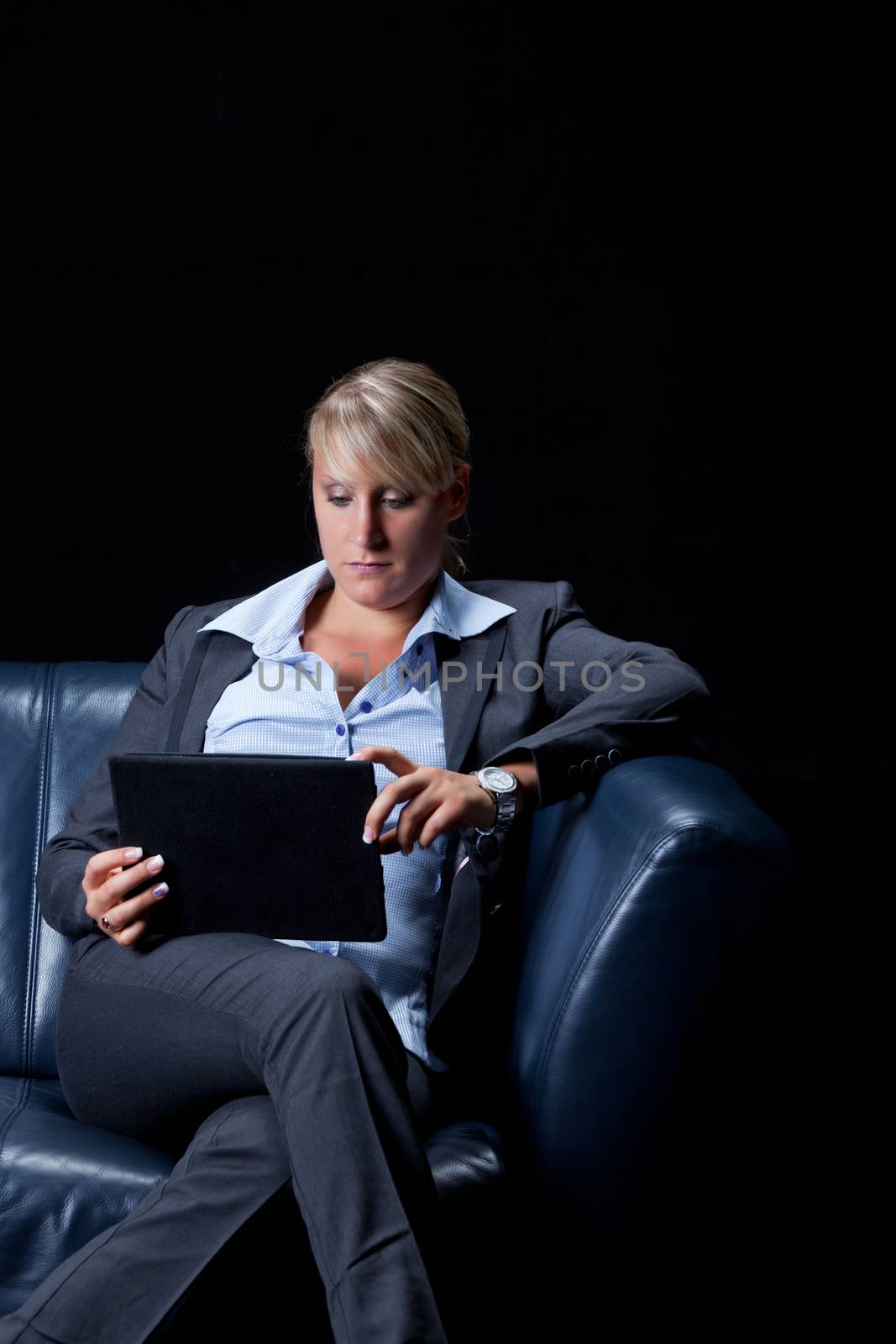 business woman with a table pc by bernjuer