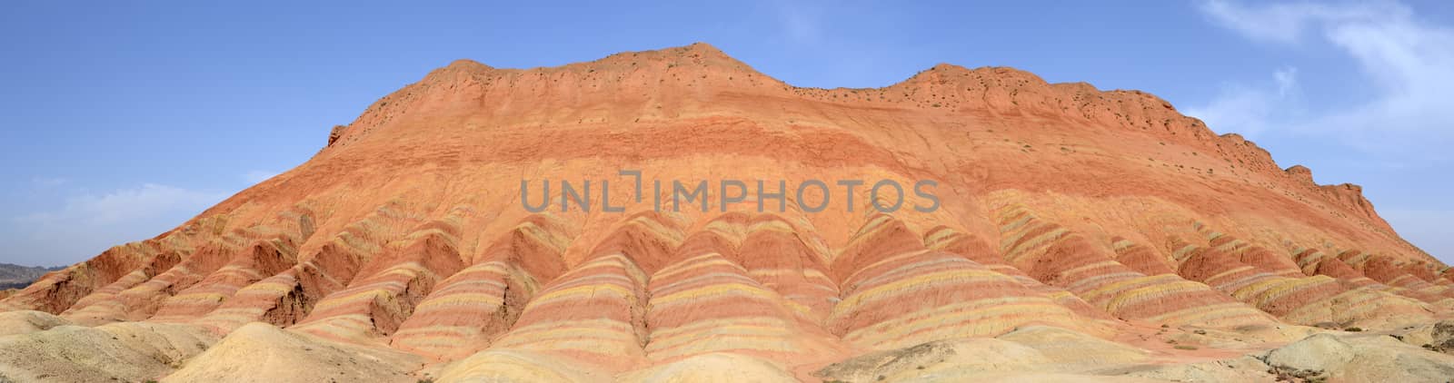 Colorful mountains of Danxia landform in Gansu, China