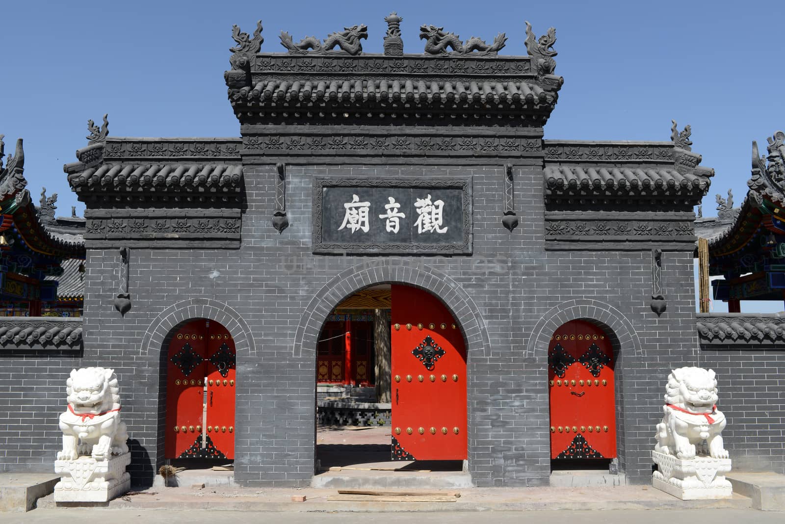 Traditional Chinese ancient temple of Guanyin