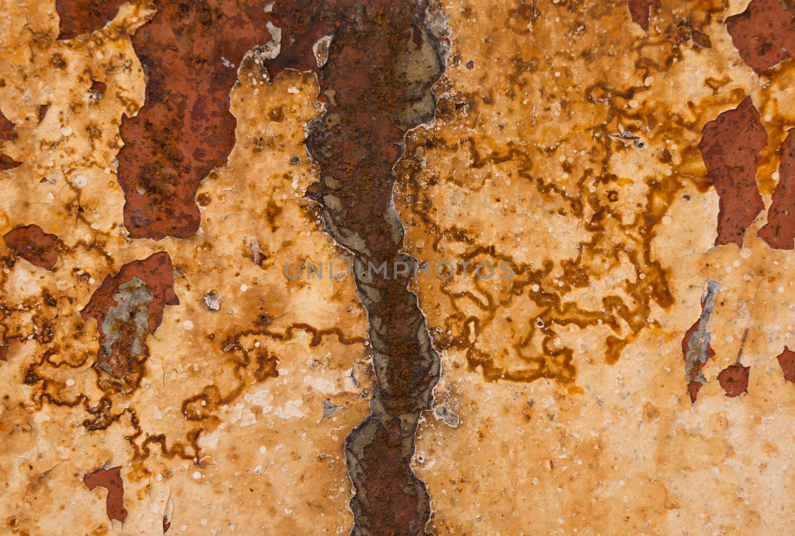 Seamless background of a rusty metal sheet.