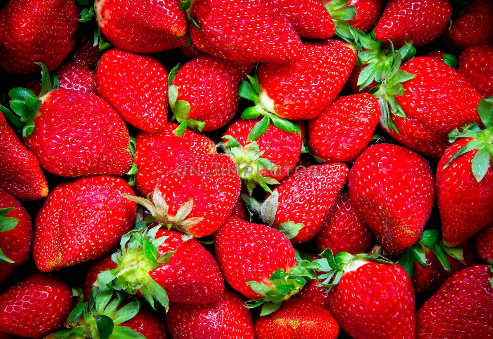 background made with fresh strawberries