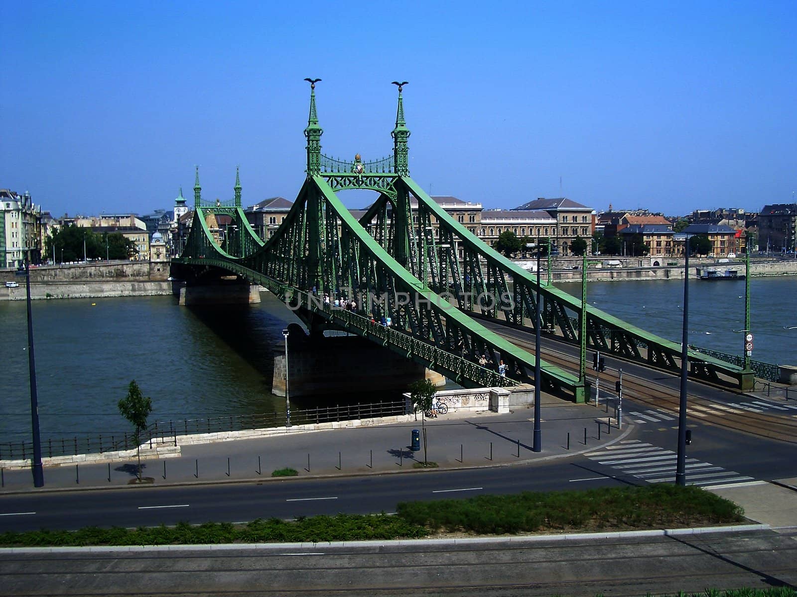 Indipendence Bridge over the Danube River, Budapest, Hungary by marcorubino