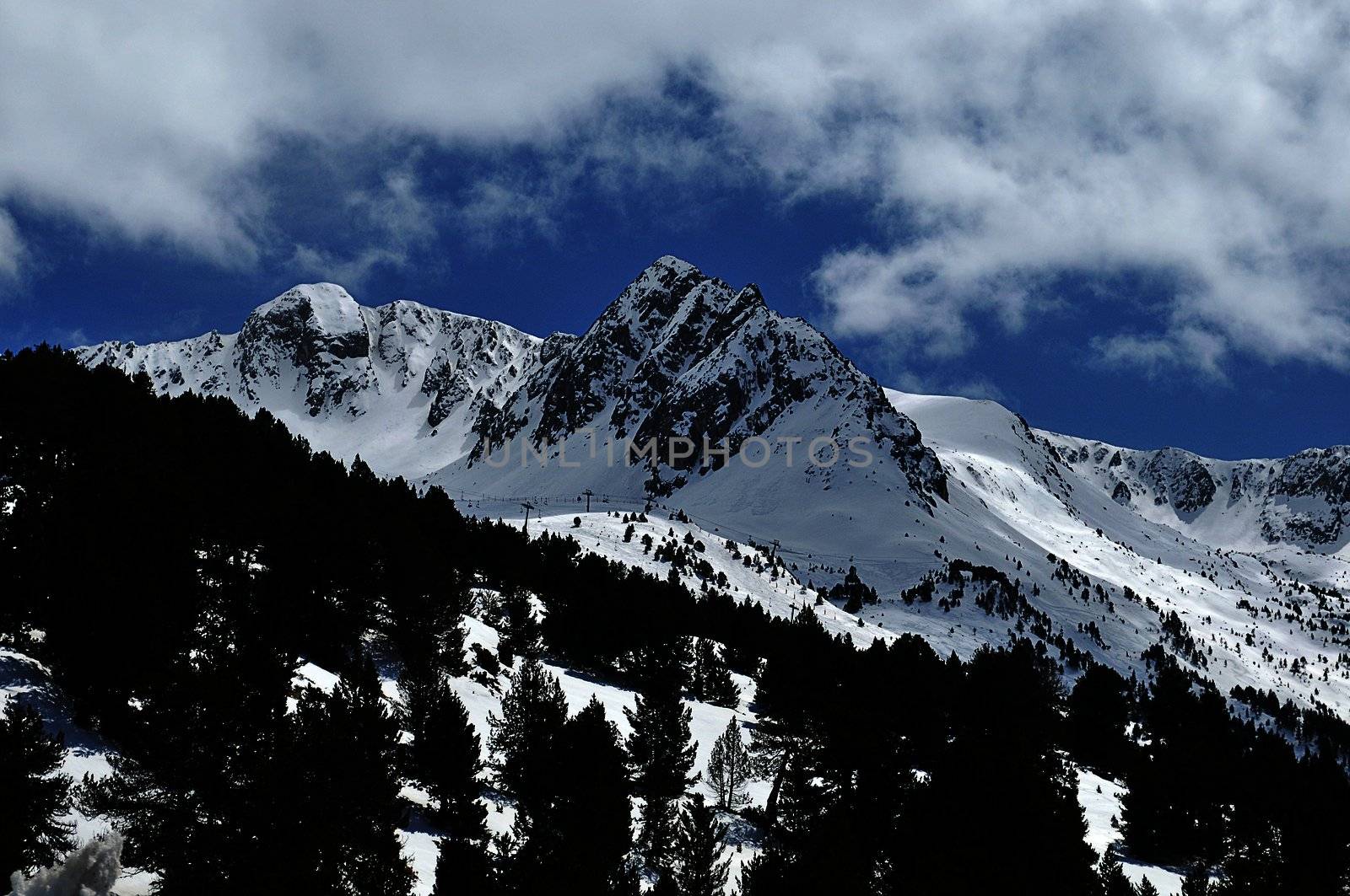 snowy mountains of Andorra la Vella