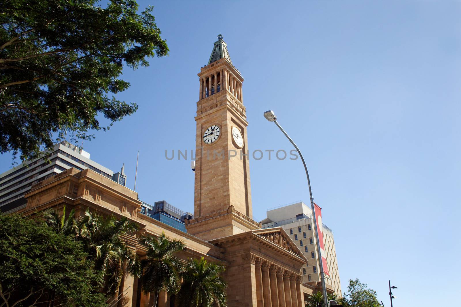 Historic Brisbane City Hall located in the CBD in Brisbane, Queensland Australia.