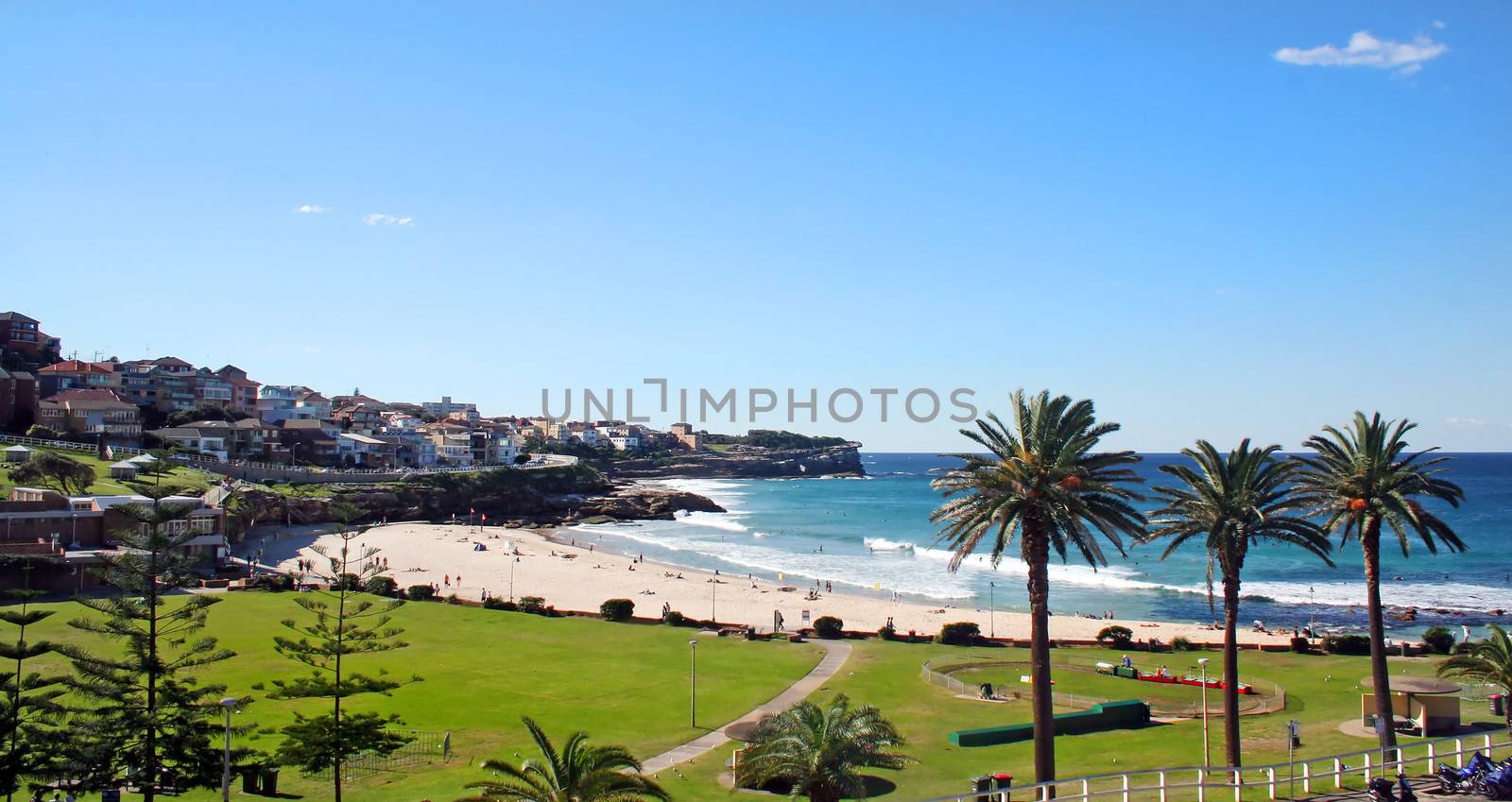 Bronte Beach in Sydney Australia looking South towards Bondi.