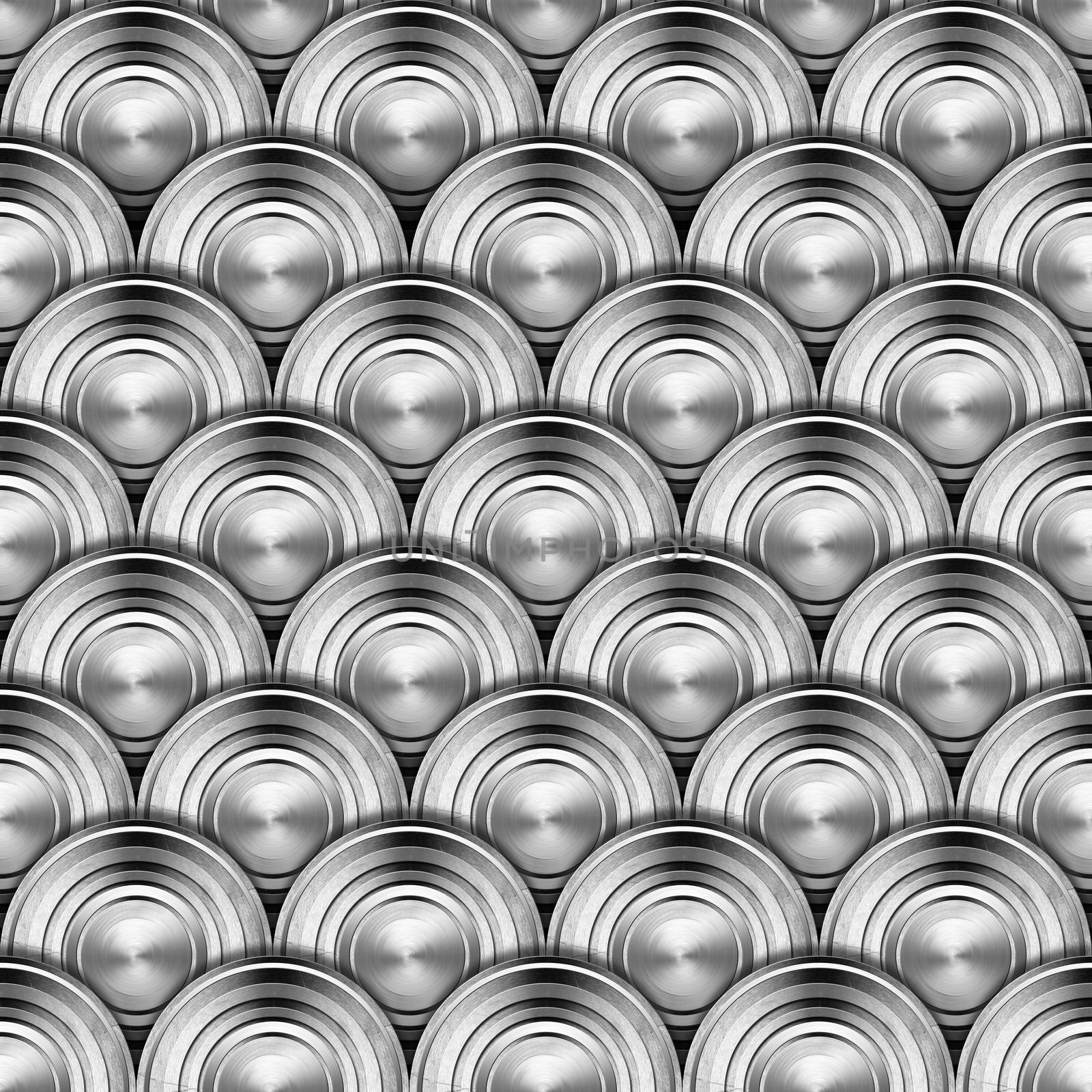 Texture or background with metal gray circles