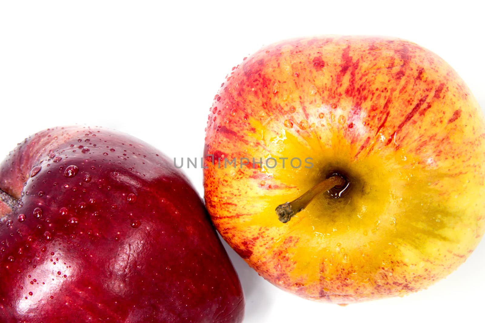 apple view top on white background