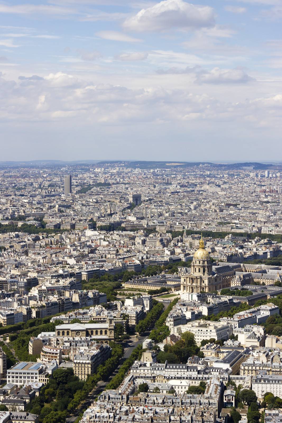 Aerial view of Paris, France from Montparnasse