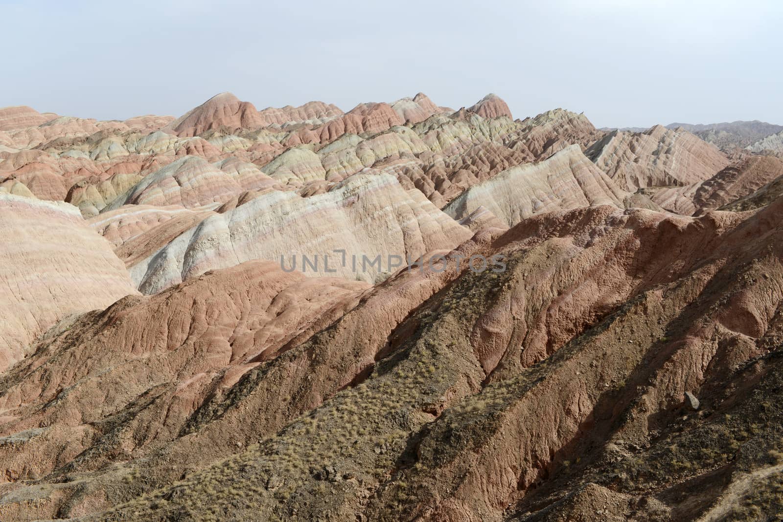 Colorful mountains of Danxia landform in Gansu, China