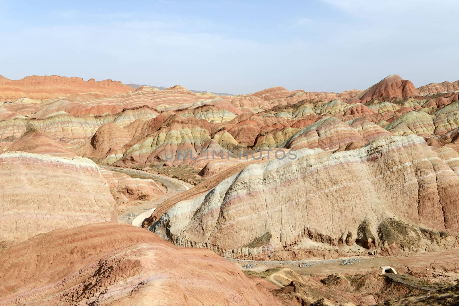 Colorful mountains of Danxia landform in Gansu, China