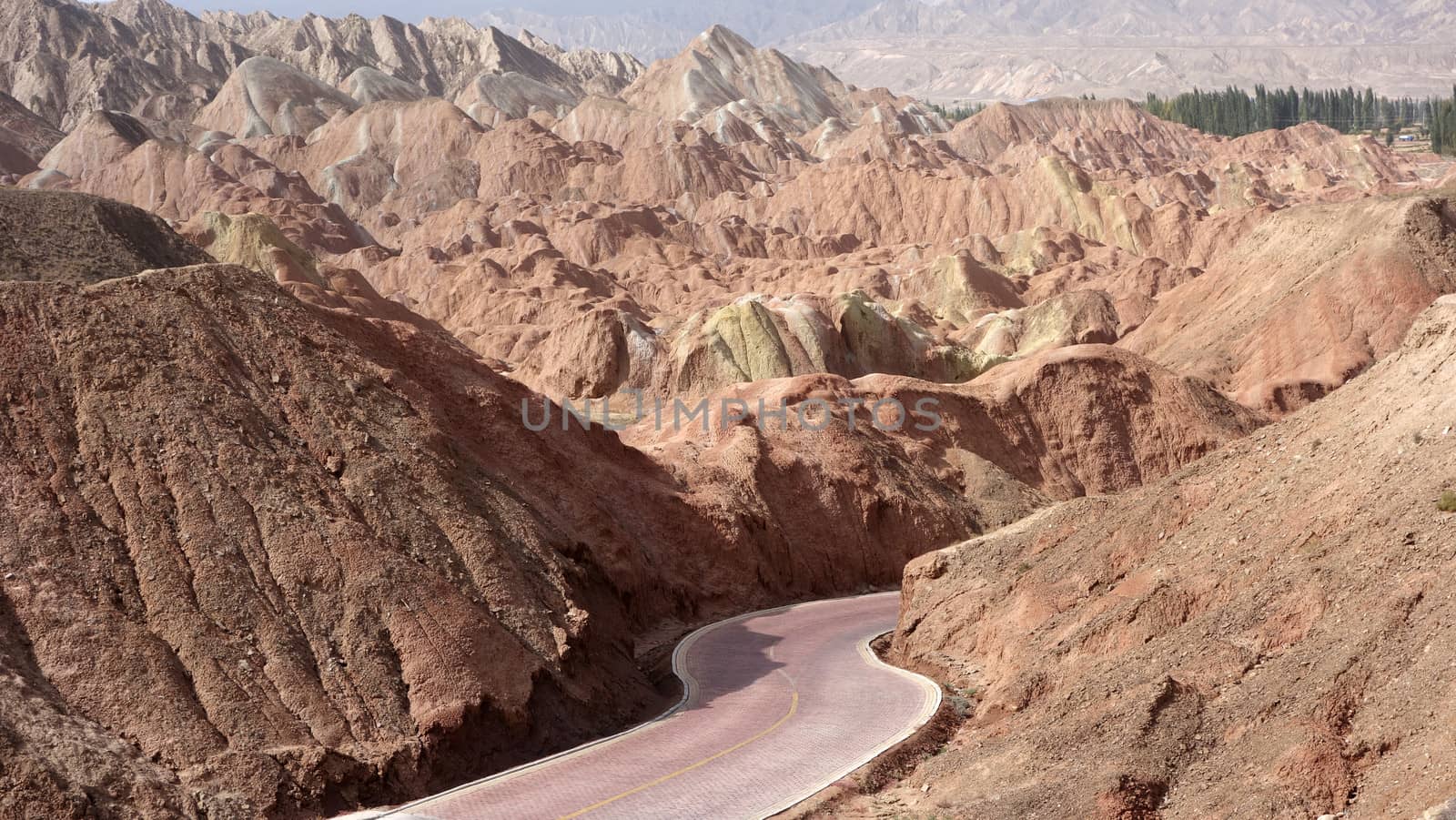 Colorful mountains of Danxia landform in Gansu, China