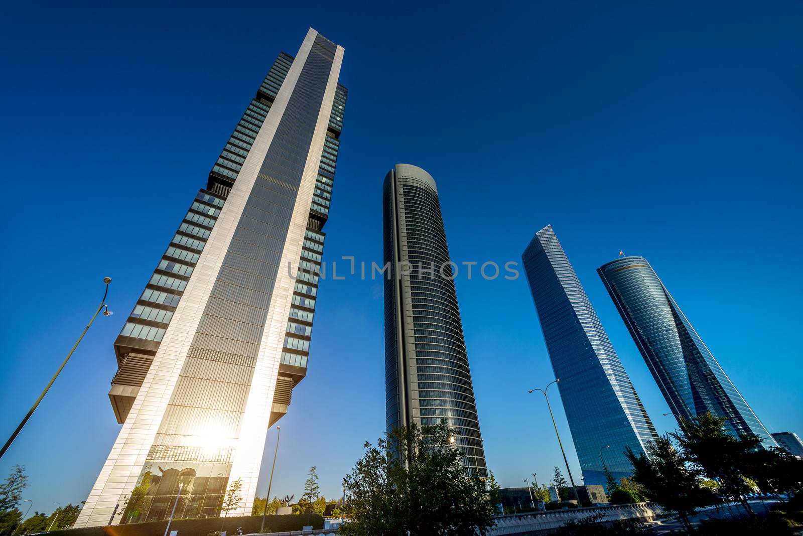 four modern skyscrapers (Cuatro Torres) Madrid, Spain 