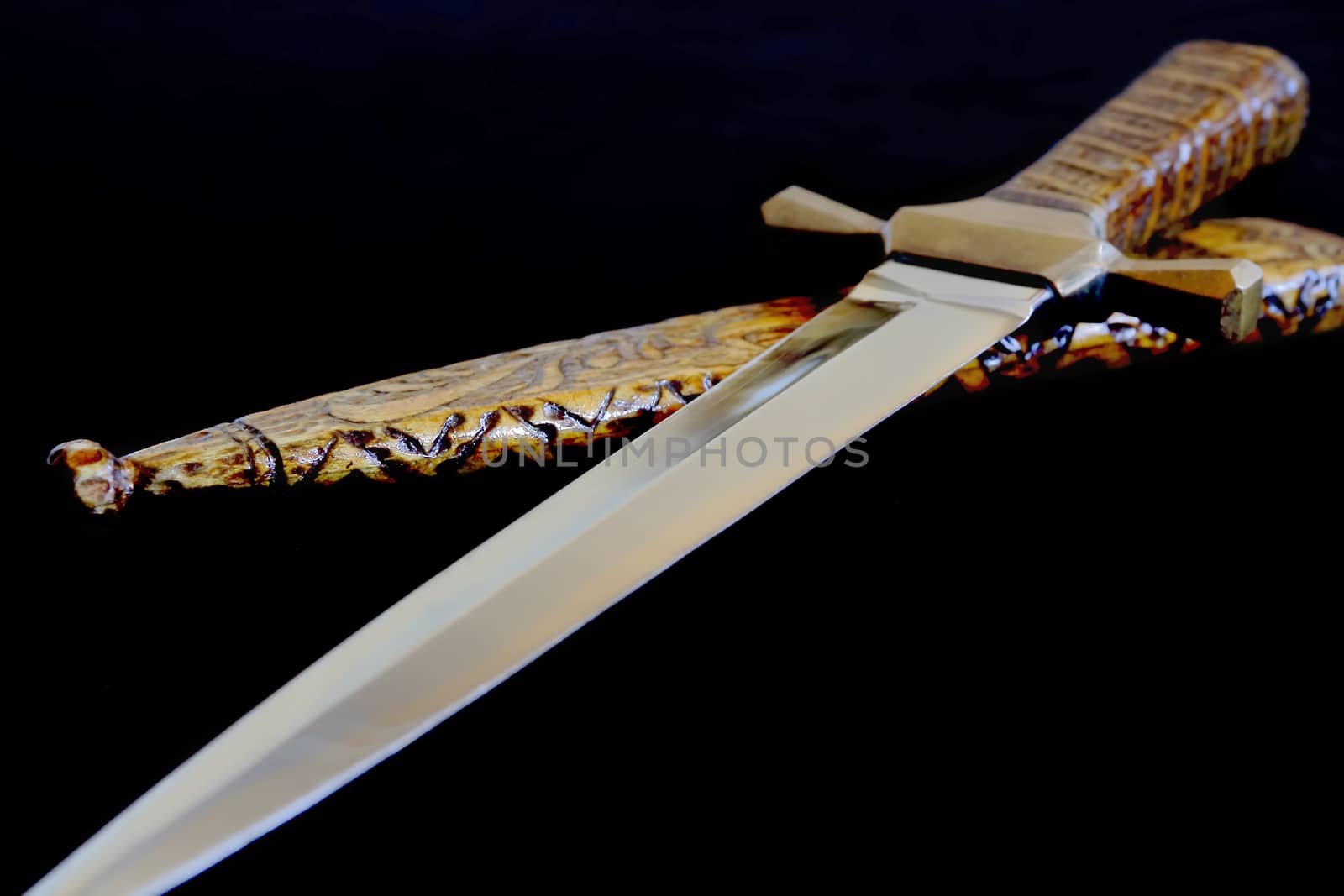 Image of cold weapon on black background