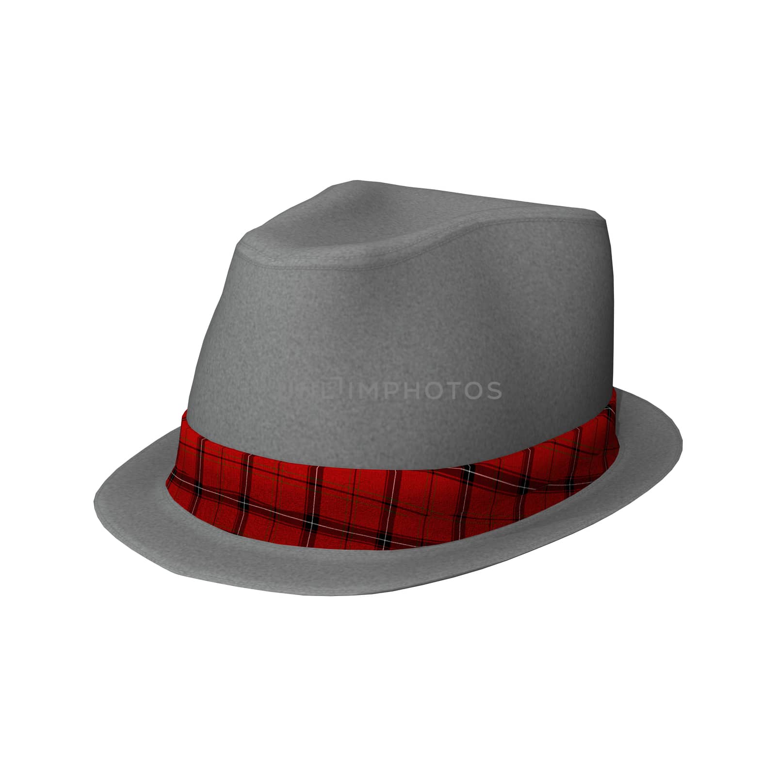 3D digital render of an elegant man's hat isolated on white background