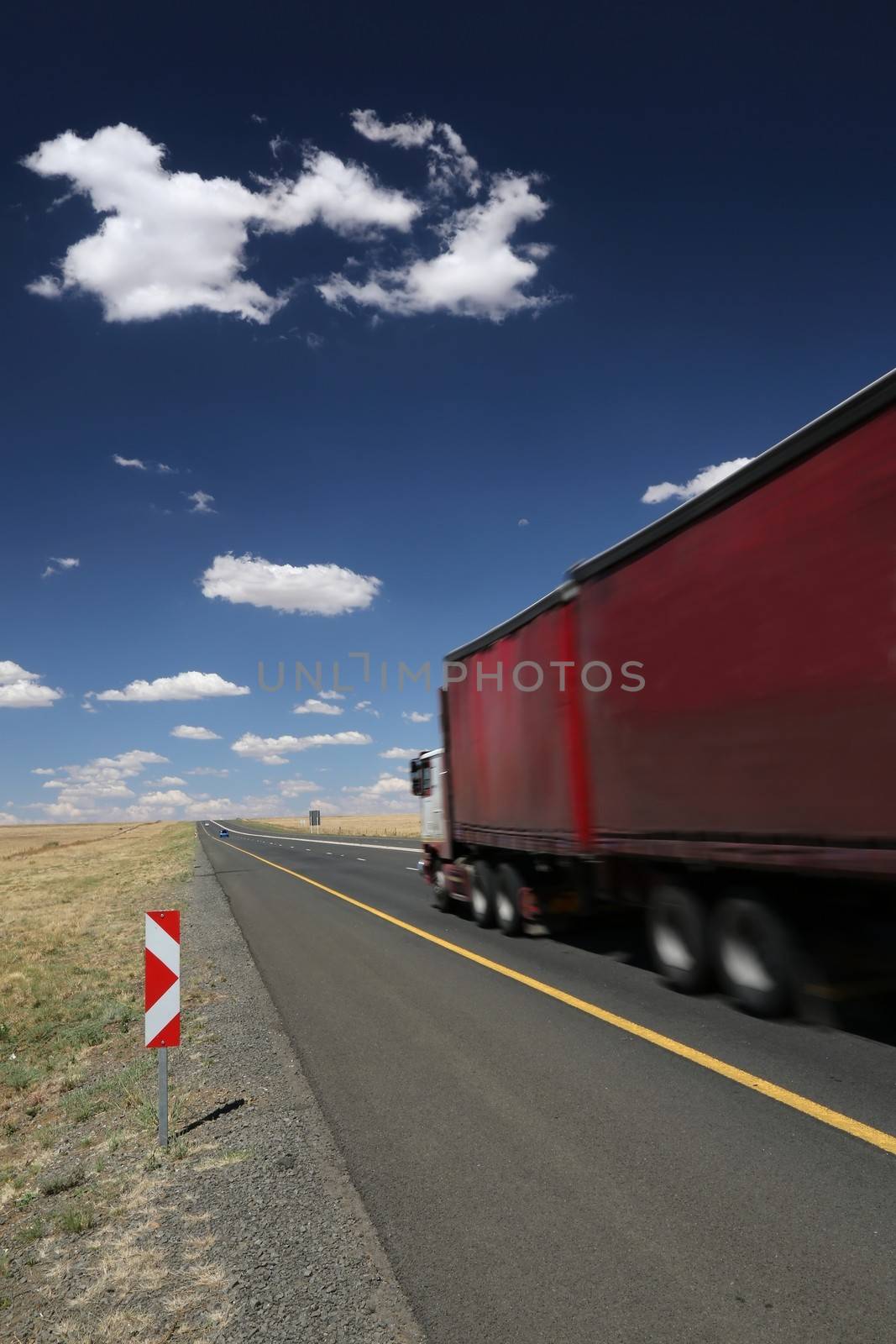 Trucker Vehicle on Road by fouroaks