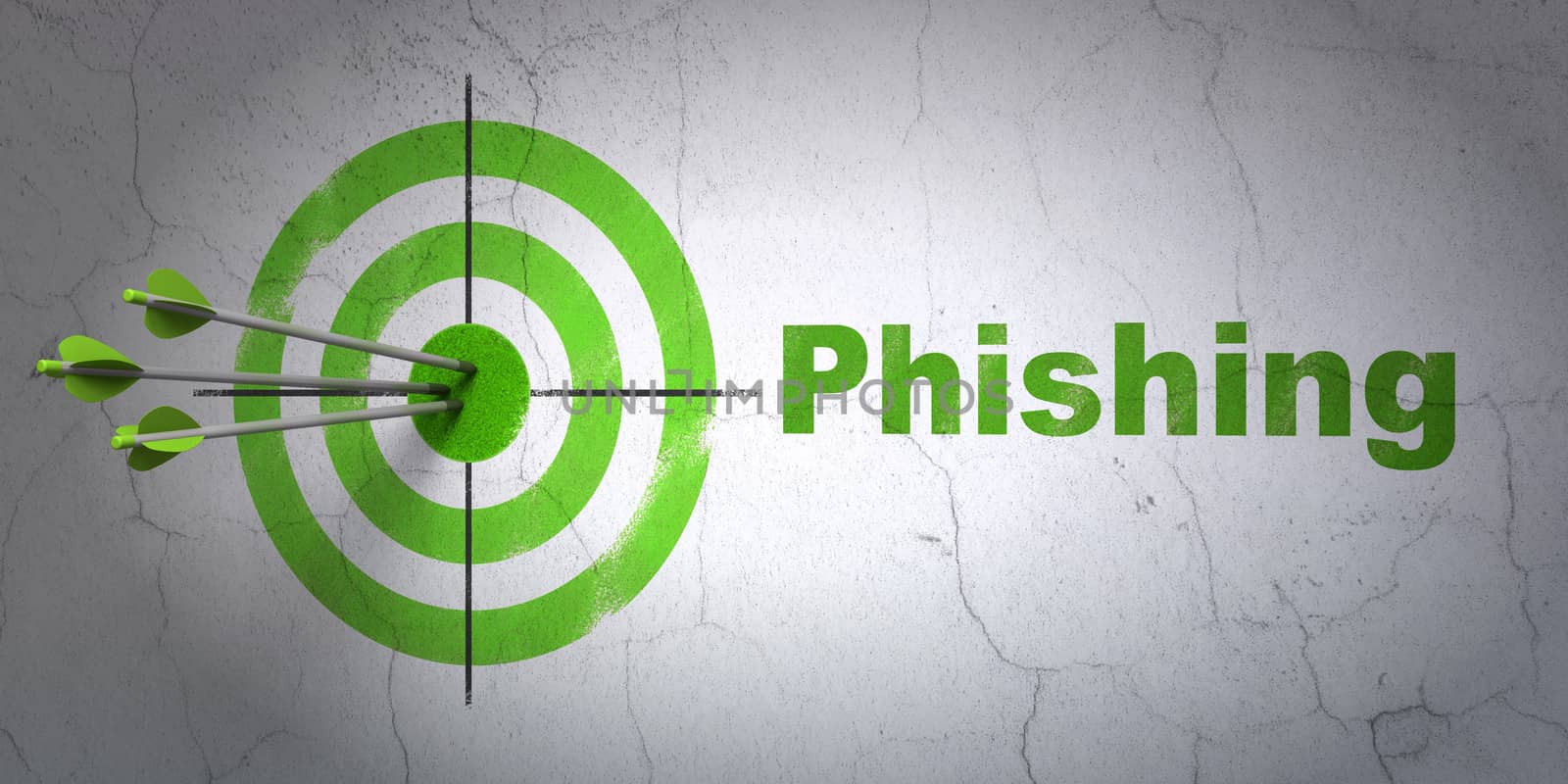 Safety concept: target and Phishing on wall background by maxkabakov