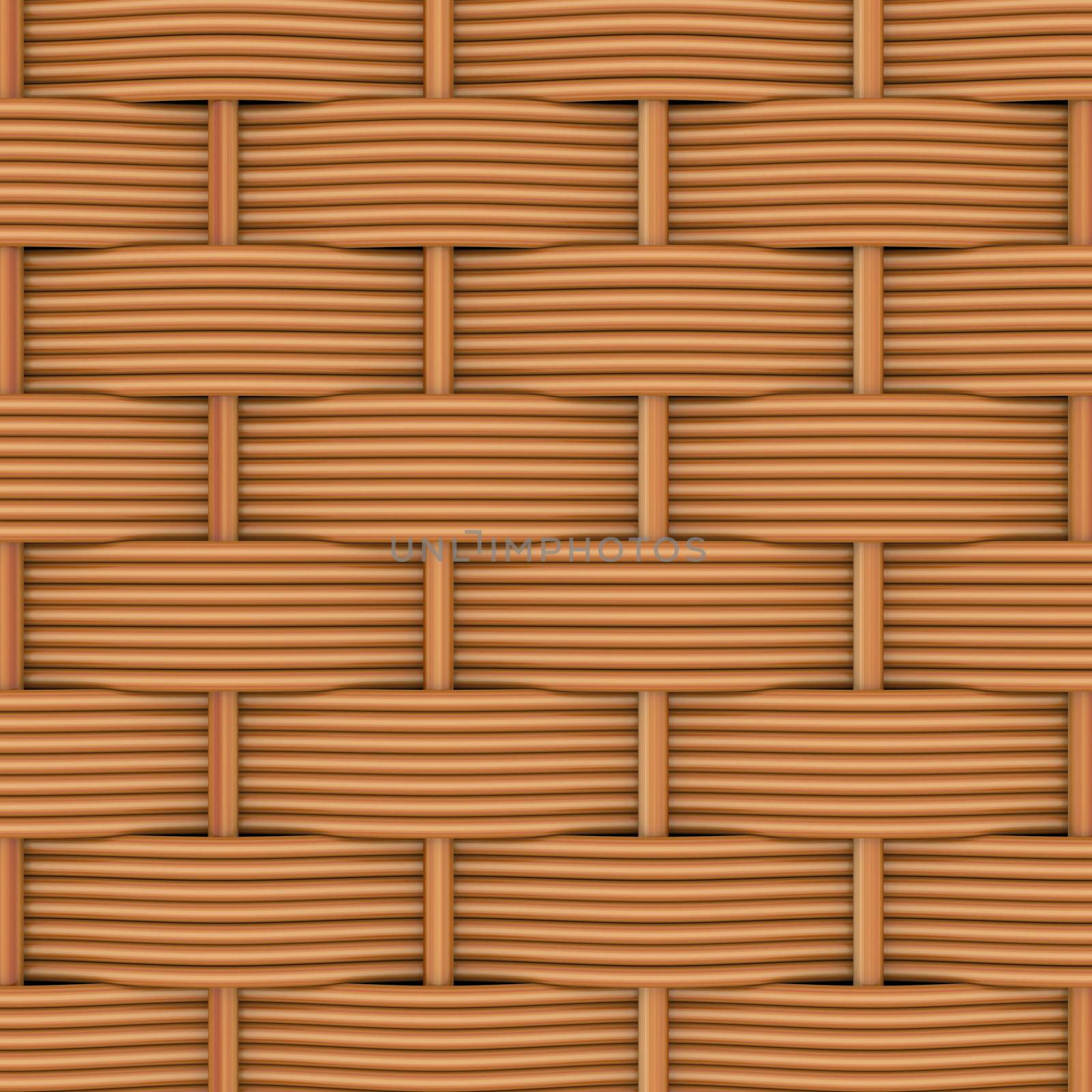 Woven rattan with natural patterns. The 3d render