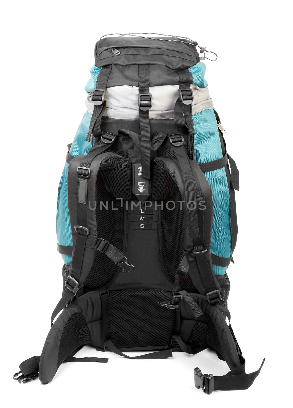 Large backpack on white background